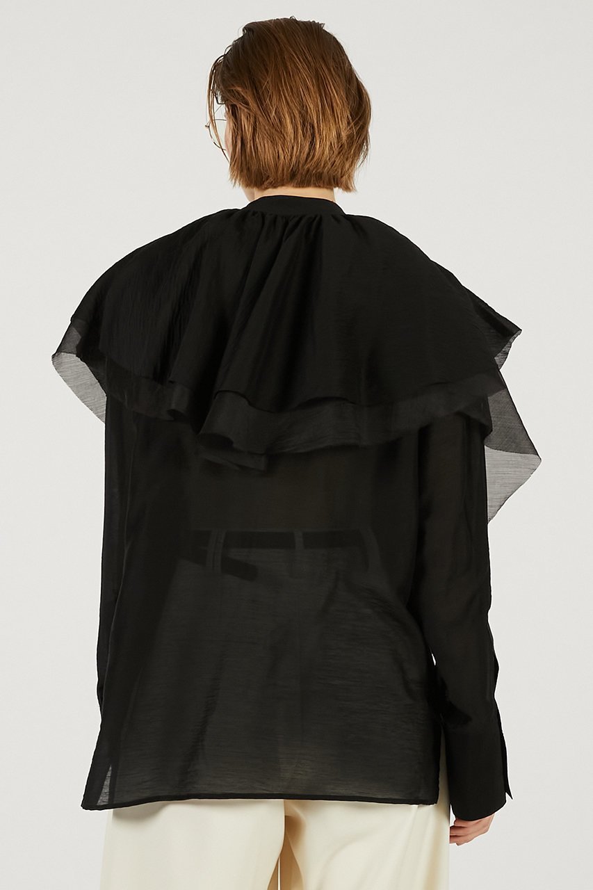 【プランク プロジェクト/PRANK PROJECT】のボリュームラッフル2WAYトップ 人気、トレンドファッション・服の通販 founy(ファニー) 　ファッション　Fashion　レディースファッション　Fashion for Women　トップス・カットソー　Cut & Sew Tops　シャツ・ブラウス・オフィスカジュアル　Elegant Blouses & Button-Ups　ロングTシャツ・Tシャツ　Longline T-Shirts & Tees　カットソー・ベーシックTシャツ　Cut-and-Sewn Tops / Stretch Tees & Basics　シアー　Sheer, See-Through　シルク　Silk, 100% Silk　ジャケット　Jacket, Outerwear　スリーブ　Sleeve, Long Sleeve / Short Sleeve　タイトスカート　Pencil Skirt, Tight Skirt　デニム　Denim, Jeans Material　バランス　Balance, Style Balance　フォルム　Silhouette, Form　フリル　Frill, Ruffle　ロング　Long, Long-Length　新作・新入荷　New Arrivals / New In　other-7|ID: prp329100004811945 ipo3291000000034930689