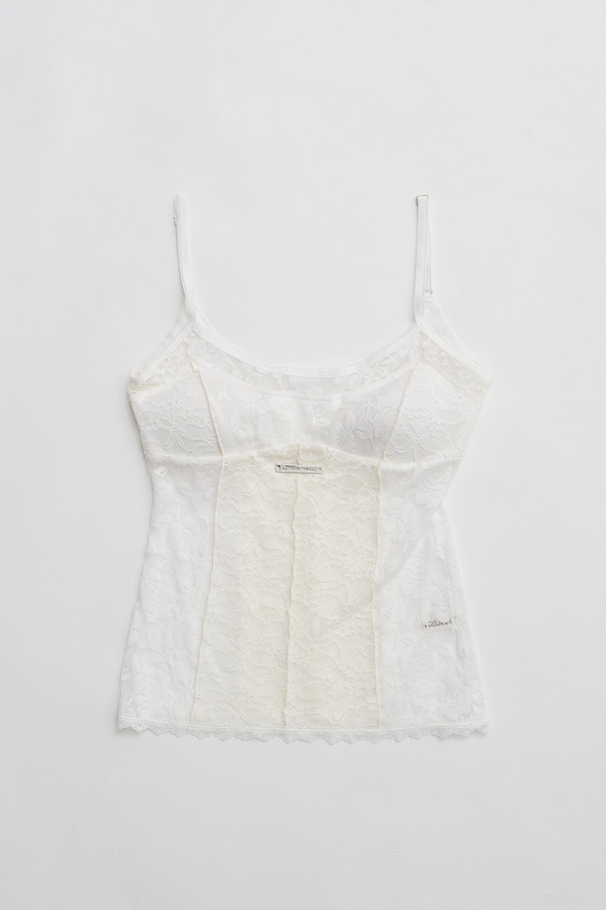 【プランク プロジェクト/PRANK PROJECT】のカップインレースキャミ インテリア・キッズ・メンズ・レディースファッション・服の通販 founy(ファニー) 　ファッション　Fashion　レディースファッション　Fashion for Women　トップス・カットソー　Cut & Sew Tops　キャミソール&ノースリーブ　Camisoles & Sleeveless Tops　シャツ・ブラウス・オフィスカジュアル　Elegant Blouses & Button-Ups　ロングTシャツ・Tシャツ　Longline T-Shirts & Tees　カットソー・ベーシックTシャツ　Cut-and-Sewn Tops / Stretch Tees & Basics　おすすめ　Recommended / Our Picks　インナー　Innerwear　キャミソール　Camisole, Spaghetti Strap Top　ジャケット　Jacket, Outerwear　ストレッチ　Stretch, Stretchy Fabric　タンク　Tank Top, Sleeveless Top　フィット　Fit, Slim Fit　レース　Lace, Lace Fabric　新作・新入荷　New Arrivals / New In　WHT(ホワイト)|ID: prp329100004811950 ipo3291000000034930729