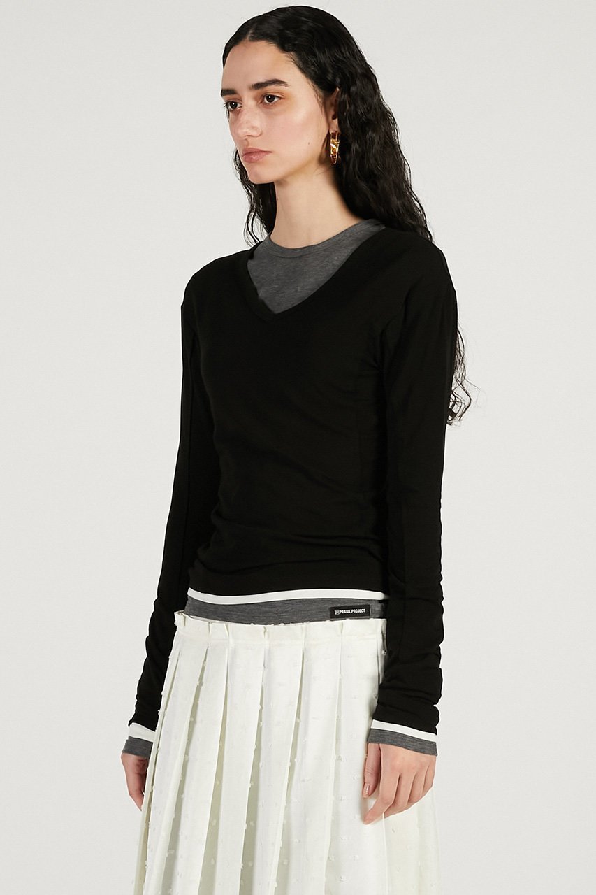 【プランク プロジェクト/PRANK PROJECT】のダブルネックレイヤードトップ 人気、トレンドファッション・服の通販 founy(ファニー) 　ファッション　Fashion　レディースファッション　Fashion for Women　スカート　Skirts　ロングスカート　Long Skirts / Maxi & Midi Skirts　なめらか　Smooth, Silky Texture　パウダー　Powder, Soft Tone　ロング　Long, Long-Length　新作・新入荷　New Arrivals / New In　other-6|ID: prp329100004811952 ipo3291000000034930756