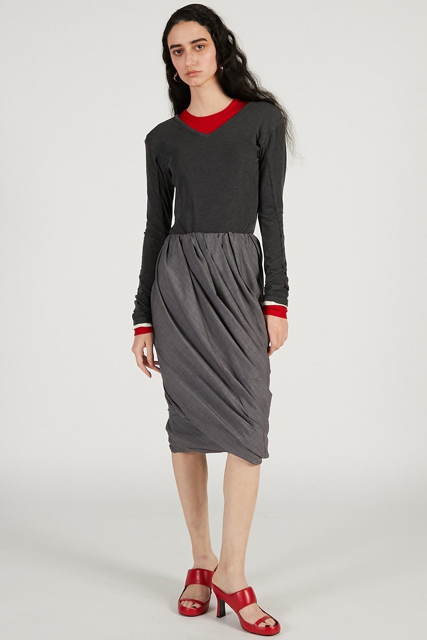 【プランク プロジェクト/PRANK PROJECT】のツイストミディスカート 人気、トレンドファッション・服の通販 founy(ファニー) 　ファッション　Fashion　レディースファッション　Fashion for Women　スカート　Skirts　ロングスカート　Long Skirts / Maxi & Midi Skirts　おすすめ　Recommended / Our Picks　アシンメトリー　Asymmetrical Style　エアリー　Airy Texture　シアー　Sheer, See-Through　シンプル　Simple, Minimal　ジャケット　Jacket, Outerwear　ソックス　Socks, Hosiery　ツイスト　Tweed, Tweed Fabric　バランス　Balance, Style Balance　ロング　Long, Long-Length　軽量　Lightweight, Ultra Light　other-7|ID: prp329100004811959 ipo3291000000036863050