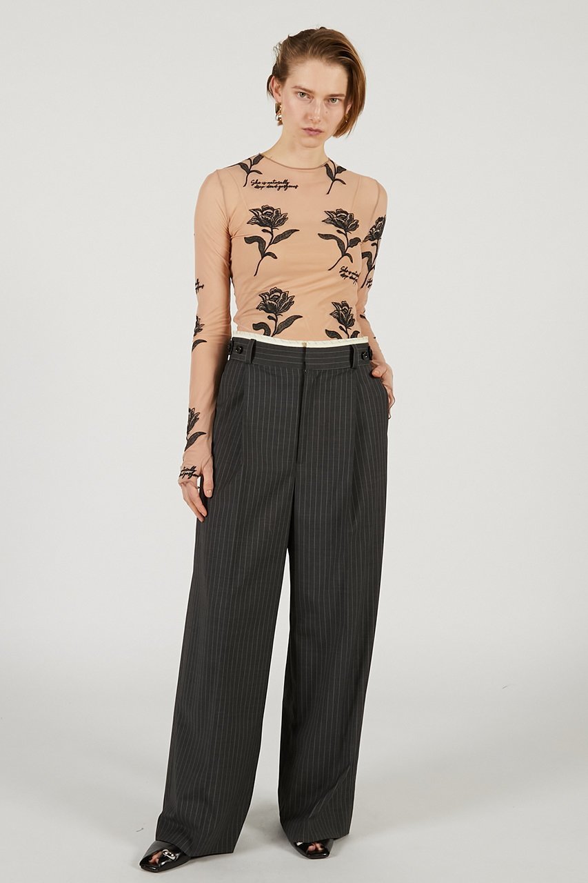 【プランク プロジェクト/PRANK PROJECT】のフラワーエンブロイダリートップス 人気、トレンドファッション・服の通販 founy(ファニー) 　ファッション　Fashion　レディースファッション　Fashion for Women　トップス・カットソー　Cut & Sew Tops　シャツ・ブラウス・オフィスカジュアル　Elegant Blouses & Button-Ups　ロングTシャツ・Tシャツ　Longline T-Shirts & Tees　カットソー・ベーシックTシャツ　Cut-and-Sewn Tops / Stretch Tees & Basics　おすすめ　Recommended / Our Picks　インナー　Innerwear　ジャケット　Jacket, Outerwear　スリーブ　Sleeve, Long Sleeve / Short Sleeve　チュール　Tulip, Tulip Motif　ロング　Long, Long-Length　手描き　Hand-Drawn, Illustrated　新作・新入荷　New Arrivals / New In　other-2|ID: prp329100004811963 ipo3291000000034930854