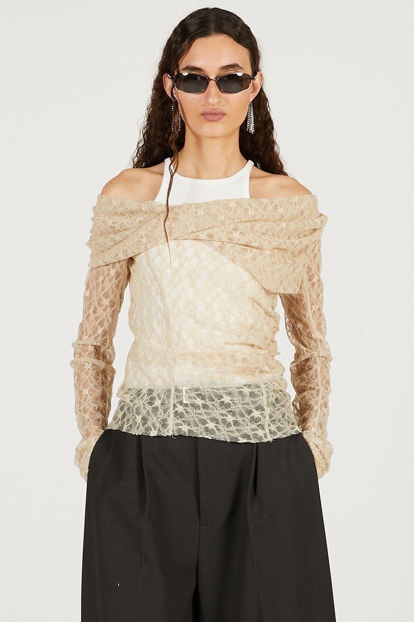 【プランク プロジェクト/PRANK PROJECT】のオフショルダーレイヤードトップ 人気、トレンドファッション・服の通販 founy(ファニー) 　ファッション　Fashion　レディースファッション　Fashion for Women　トップス・カットソー　Cut & Sew Tops　キャミソール&ノースリーブ　Camisoles & Sleeveless Tops　シャツ・ブラウス・オフィスカジュアル　Elegant Blouses & Button-Ups　インナー　Innerwear　カットソー　Cut and Sewn Top　キャミソール　Camisole, Spaghetti Strap Top　ストレッチ　Stretch, Stretchy Fabric　タンク　Tank Top, Sleeveless Top　ノースリーブ　Sleeveless, No-Sleeve　レース　Lace, Lace Fabric　新作・新入荷　New Arrivals / New In　other-8|ID: prp329100004811973 ipo3291000000034930956