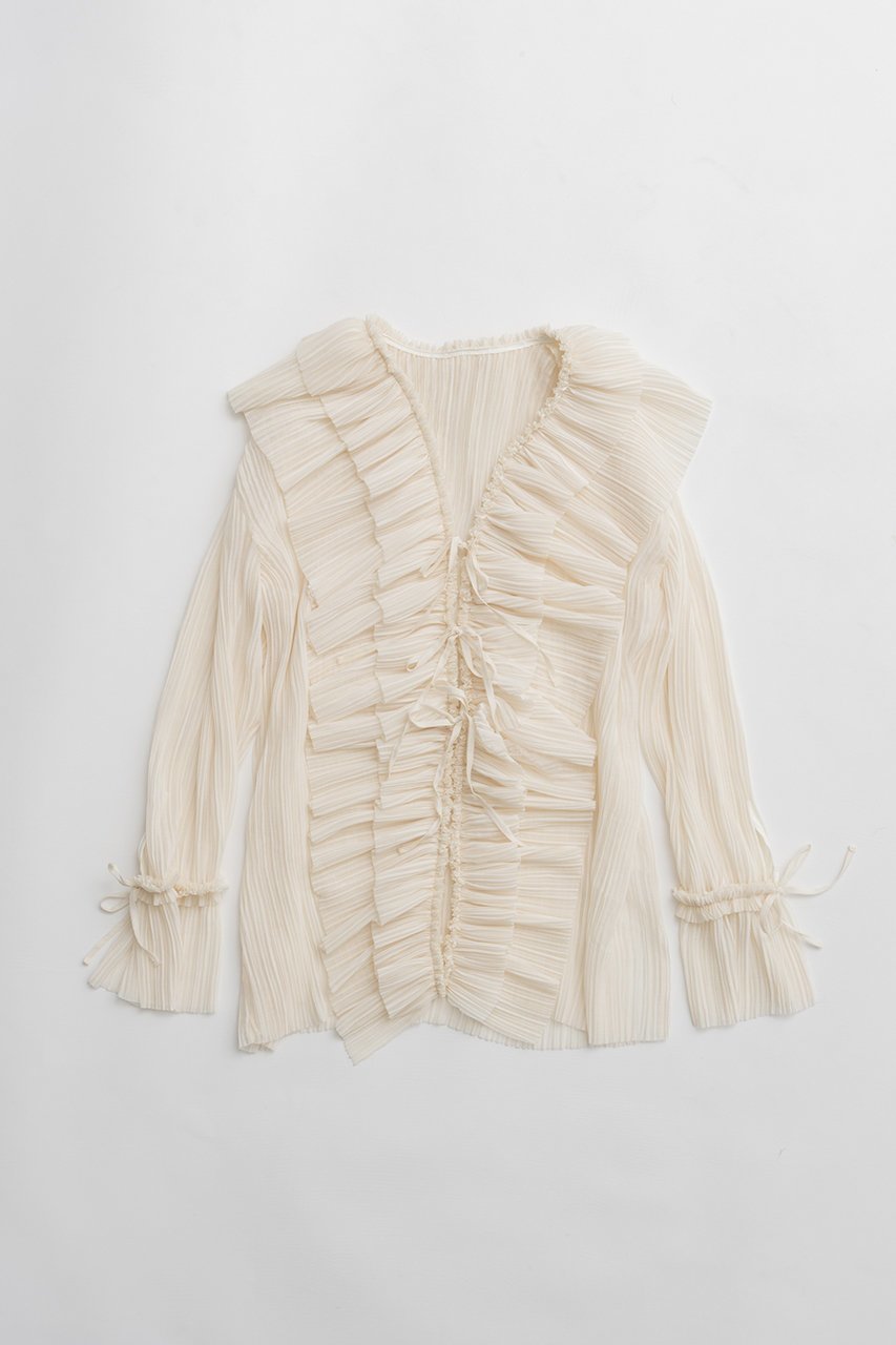 【プランク プロジェクト/PRANK PROJECT】のクレープシフォンチュニック インテリア・キッズ・メンズ・レディースファッション・服の通販 founy(ファニー) 　ファッション　Fashion　レディースファッション　Fashion for Women　ワンピース　Dresses　チュニック　Tunic Tops & Dresses　エアリー　Airy Texture　シフォン　Chiffon, Lightweight Fabric　チュニック　Tunic, Long Top　ドレープ　Drape, Draping Fabric　フェミニン　Feminine, Girly　フロント　Front, Front Design　プリーツ　Pleats, Pleated　リボン　Ribbon, Bow　新作・新入荷　New Arrivals / New In　IVR(アイボリー)|ID: prp329100004811975 ipo3291000000034930962