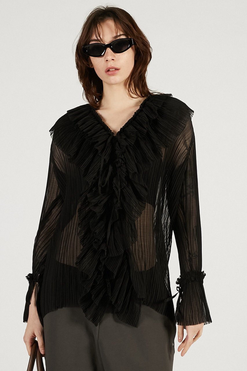 【プランク プロジェクト/PRANK PROJECT】のクレープシフォンチュニック 人気、トレンドファッション・服の通販 founy(ファニー) 　ファッション　Fashion　レディースファッション　Fashion for Women　ワンピース　Dresses　チュニック　Tunic Tops & Dresses　エアリー　Airy Texture　シフォン　Chiffon, Lightweight Fabric　チュニック　Tunic, Long Top　ドレープ　Drape, Draping Fabric　フェミニン　Feminine, Girly　フロント　Front, Front Design　プリーツ　Pleats, Pleated　リボン　Ribbon, Bow　新作・新入荷　New Arrivals / New In　other-2|ID: prp329100004811975 ipo3291000000034930964