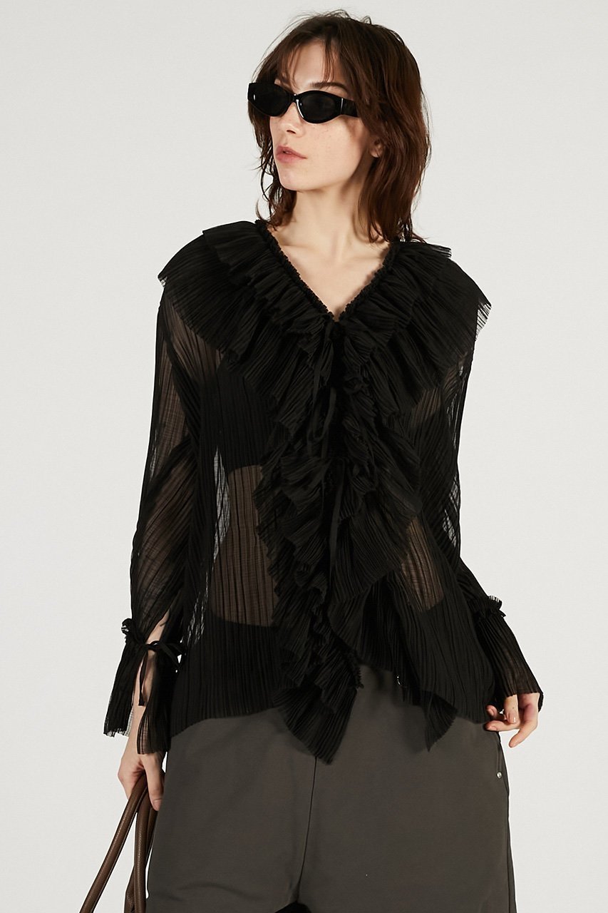 【プランク プロジェクト/PRANK PROJECT】のクレープシフォンチュニック 人気、トレンドファッション・服の通販 founy(ファニー) 　ファッション　Fashion　レディースファッション　Fashion for Women　ワンピース　Dresses　チュニック　Tunic Tops & Dresses　エアリー　Airy Texture　シフォン　Chiffon, Lightweight Fabric　チュニック　Tunic, Long Top　ドレープ　Drape, Draping Fabric　フェミニン　Feminine, Girly　フロント　Front, Front Design　プリーツ　Pleats, Pleated　リボン　Ribbon, Bow　新作・新入荷　New Arrivals / New In　other-3|ID: prp329100004811975 ipo3291000000034930966