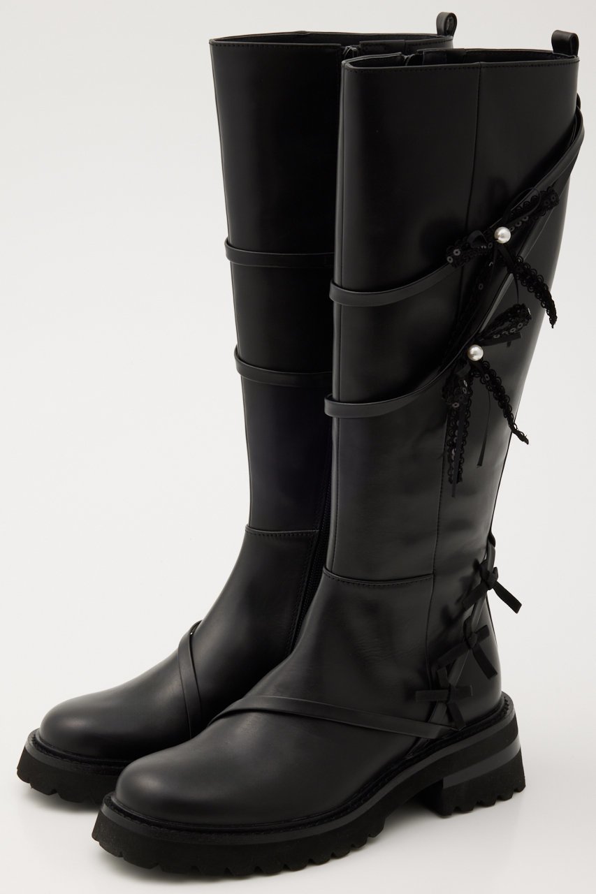 【スタッカート/STACCATO】のミラノリボンロングブーツ 人気、トレンドファッション・服の通販 founy(ファニー) 　ファッション　Fashion　レディースファッション　Fashion for Women　スパンコール　Sequins, Sequin Embellishment　トリプル　Triple, Three Layers　パール　Pearl, Pearl Accent　リボン　Ribbon, Bow　ロング　Long, Long-Length　 other-1|ID: prp329100004812845 ipo3291000000034940232