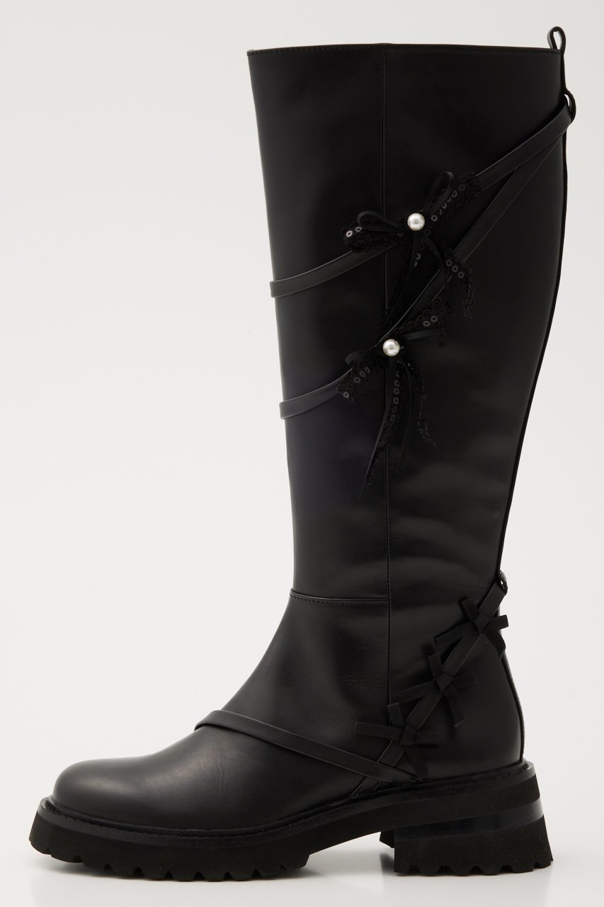 【スタッカート/STACCATO】のミラノリボンロングブーツ 人気、トレンドファッション・服の通販 founy(ファニー) 　ファッション　Fashion　レディースファッション　Fashion for Women　スパンコール　Sequins, Sequin Embellishment　トリプル　Triple, Three Layers　パール　Pearl, Pearl Accent　リボン　Ribbon, Bow　ロング　Long, Long-Length　other-2|ID: prp329100004812845 ipo3291000000034940234