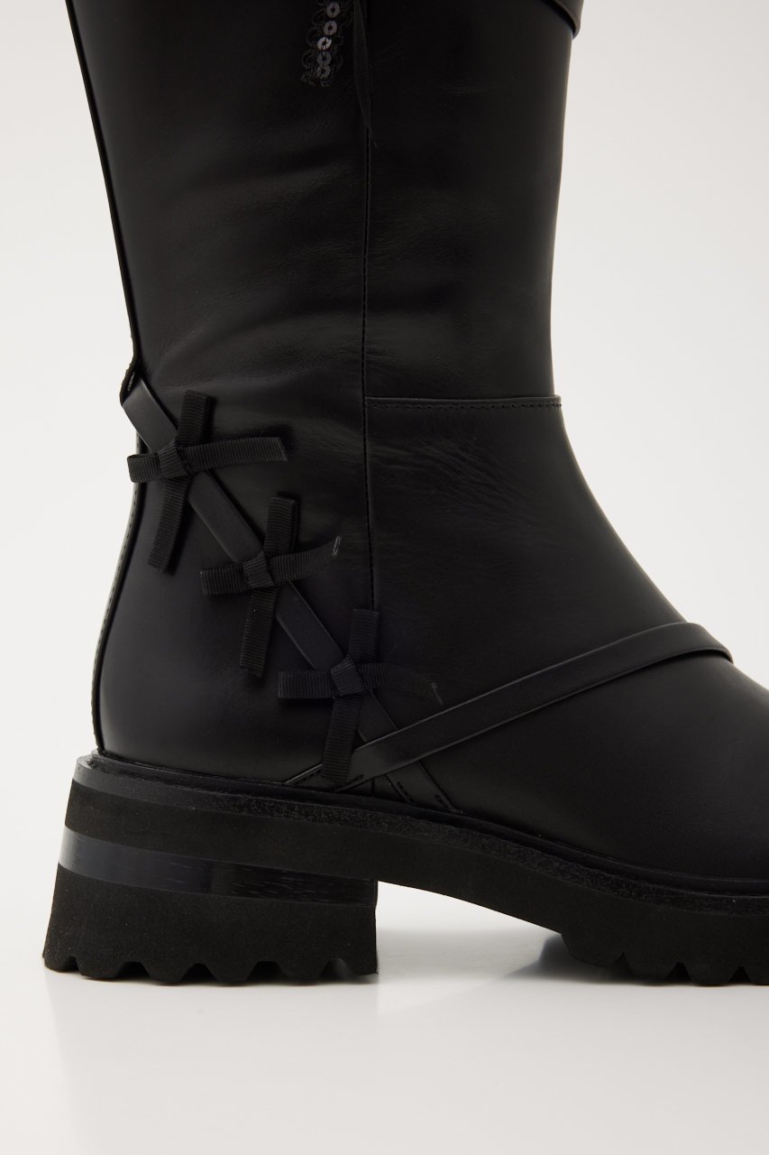 【スタッカート/STACCATO】のミラノリボンロングブーツ 人気、トレンドファッション・服の通販 founy(ファニー) 　ファッション　Fashion　レディースファッション　Fashion for Women　スパンコール　Sequins, Sequin Embellishment　トリプル　Triple, Three Layers　パール　Pearl, Pearl Accent　リボン　Ribbon, Bow　ロング　Long, Long-Length　other-6|ID: prp329100004812845 ipo3291000000034940238