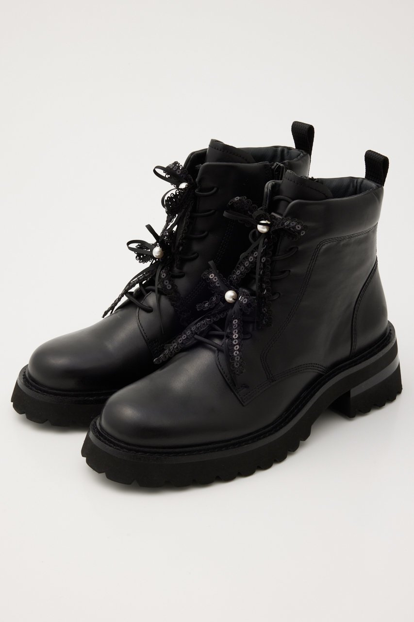 【スタッカート/STACCATO】のミラノリボンブーツ インテリア・キッズ・メンズ・レディースファッション・服の通販 founy(ファニー) 　ファッション　Fashion　レディースファッション　Fashion for Women　ショート　Short, Short Length　スパンコール　Sequins, Sequin Embellishment　パール　Pearl, Pearl Accent　リボン　Ribbon, Bow　レース　Lace, Lace Fabric　ワーク　Workwear, Utility Style　ブラック|ID: prp329100004812853 ipo3291000000034940331