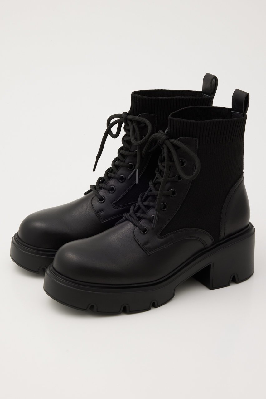 【スタッカート/STACCATO】のバルーレースアップニットコンビブーツ 人気、トレンドファッション・服の通販 founy(ファニー) 　ファッション　Fashion　レディースファッション　Fashion for Women　コンビ　Combo, Combination Style　ショート　Short, Short Length　バランス　Balance, Style Balance　フェミニン　Feminine, Girly　ミドル　Middle Length, Mid Height　人気　Popular, Best Seller　軽量　Lightweight, Ultra Light　 other-1|ID: prp329100004812856 ipo3291000000035540598