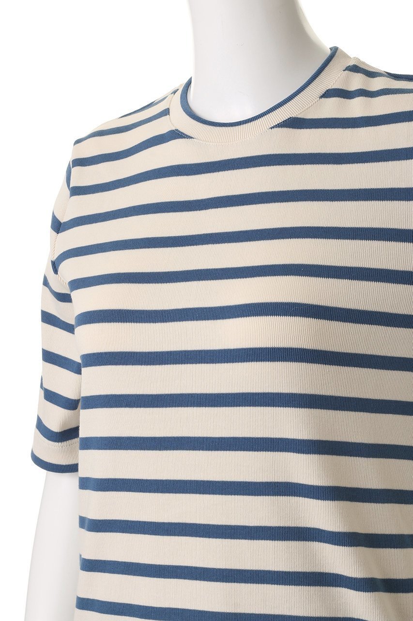 【ジル サンダー/JIL SANDER】の【JIL SANDER+】クルーネック ショートスリーブ ボーダーTシャツ 人気、トレンドファッション・服の通販 founy(ファニー) 　ファッション　Fashion　レディースファッション　Fashion for Women　トップス・カットソー　Cut & Sew Tops　シャツ・ブラウス・オフィスカジュアル　Elegant Blouses & Button-Ups　ロングTシャツ・Tシャツ　Longline T-Shirts & Tees　カットソー・ベーシックTシャツ　Cut-and-Sewn Tops / Stretch Tees & Basics　2026年　2026　ショート　Short, Short Length　ジャケット　Jacket, Outerwear　スリーブ　Sleeve, Long Sleeve / Short Sleeve　ボーダー　Border, Stripe　エレガント 上品　Elegant　夏　Summer　春　Spring　S/S・春夏　SS, Spring/Summer, Warm Season　other-5|ID: prp329100004813683 ipo3291000000034951730