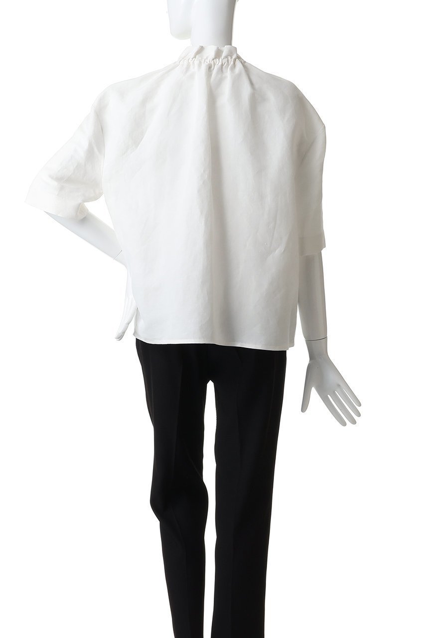 【ジル サンダー/JIL SANDER】の【JIL SANDER+】リラックスフィット ショートスリーブ リネンシャツ 人気、トレンドファッション・服の通販 founy(ファニー) 　ファッション　Fashion　レディースファッション　Fashion for Women　トップス・カットソー　Cut & Sew Tops　シャツ・ブラウス・オフィスカジュアル　Elegant Blouses & Button-Ups　2026年　2026　ショート　Short, Short Length　シンプル　Simple, Minimal　スリーブ　Sleeve, Long Sleeve / Short Sleeve　フィット　Fit, Slim Fit　リネン　Linen, Linen Fabric　リボン　Ribbon, Bow　リラックス　Relax, Relaxed Fit　夏　Summer　春　Spring　S/S・春夏　SS, Spring/Summer, Warm Season　other-4|ID: prp329100004813685 ipo3291000000034951745