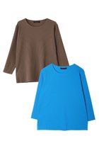 【レリル/lelill】の【limited set item】ハイテクリブニット 8分袖 2セット ブルー×ブラウン|ID: prp329100004813695 ipo3291000000034951813