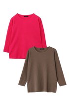 【レリル/lelill】の【limited set item】ハイテクリブニット 8分袖 2セット ピンク×ブラウン|ID: prp329100004813695 ipo3291000000034951816