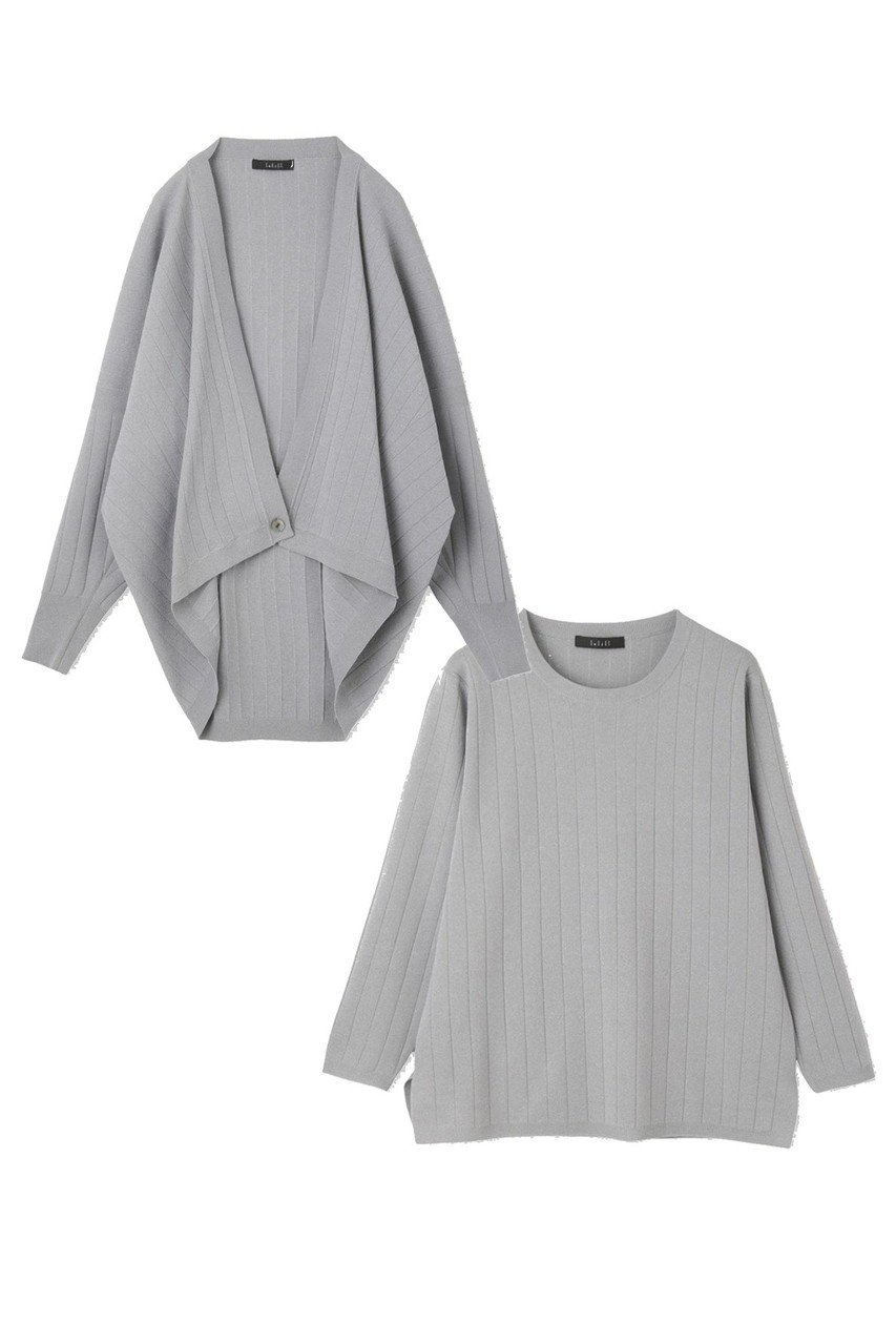 【レリル/lelill】の【limited set item】ハイテクワイドリブ ニット+ボレロ 人気、トレンドファッション・服の通販 founy(ファニー) 　ファッション　Fashion　レディースファッション　Fashion for Women　トップス・カットソー　Cut & Sew Tops　ニット　Knit Tops & Sweaters　カーディガン・羽織り　Layered Style Cardigans　アンサンブル　Ensemble Set　洗える　Machine Washable　カシュクール　Wrap Design　カーディガン　Cardigan, Knitwear　コンパクト　Compact, Small Size　シンプル　Simple, Minimal　人気　Popular, Best Seller　パターン　Pattern, Design Print　フロント　Front, Front Design　ボレロ　Bolero, Short Cardigan　リブニット　Rib Knit, Ribbed Knit　ワイドリブ　Wide Rib, Wide Ribbed Knit　新作・新入荷　New Arrivals / New In　 other-1|ID: prp329100004813696 ipo3291000000034951824