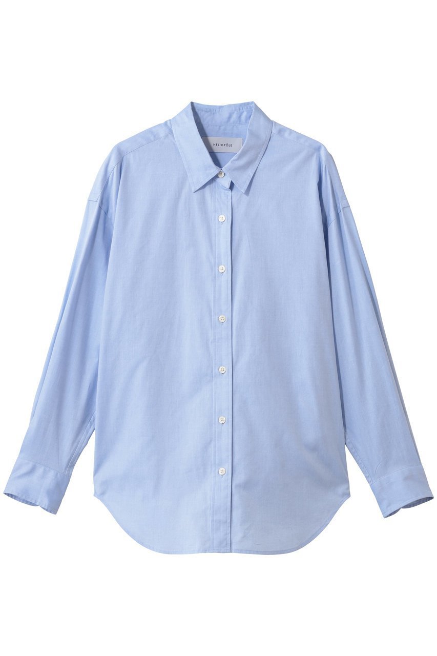 【エリオポール/heliopole】のthe EDITOR シャツ インテリア・キッズ・メンズ・レディースファッション・服の通販 founy(ファニー) 　ファッション　Fashion　レディースファッション　Fashion for Women　トップス・カットソー　Cut & Sew Tops　シャツ・ブラウス・オフィスカジュアル　Elegant Blouses & Button-Ups　2026年　2026　スリーブ　Sleeve, Long Sleeve / Short Sleeve　バランス　Balance, Style Balance　ボトム　Bottoms, Lower Wear　ロング　Long, Long-Length　エレガント 上品　Elegant　夏　Summer　定番　Standard, Basic Item　春　Spring　S/S・春夏　SS, Spring/Summer, Warm Season　サックス|ID: prp329100004813698 ipo3291000000034951849