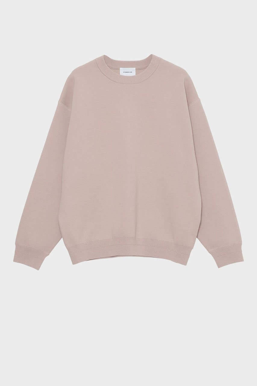 【スタニングルアー/STUNNING LURE】のコットンニットスウェットプルオーバー インテリア・キッズ・メンズ・レディースファッション・服の通販 founy(ファニー) 　ファッション　Fashion　レディースファッション　Fashion for Women　トップス・カットソー　Cut & Sew Tops　ニット　Knit Tops & Sweaters　シャツ・ブラウス・オフィスカジュアル　Elegant Blouses & Button-Ups　レディースパーカー・カジュアルフーディー　Casual Hoodies & Sweatshirts　ロングTシャツ・Tシャツ　Longline T-Shirts & Tees　カジュアルプルオーバー・ニットトップス　Pullovers & Knit Tops / Casual Pullovers　スウェット・クルーネックトップス　Sweatshirts & Crewnecks / Relaxed Fit Sweat Tops　カットソー・ベーシックTシャツ　Cut-and-Sewn Tops / Stretch Tees & Basics　2026年　2026　スウェット / スエット　Sweatshirt, Sweatwear　タートル　Turtleneck, Turtle Collar　ダブル　Double, Double-Breasted　フェイス　Face, Facial Design　ボトム　Bottoms, Lower Wear　ミドル　Middle Length, Mid Height　エレガント 上品　Elegant　夏　Summer　春　Spring　S/S・春夏　SS, Spring/Summer, Warm Season　ライトピンク|ID: prp329100004813703 ipo3291000000035115841