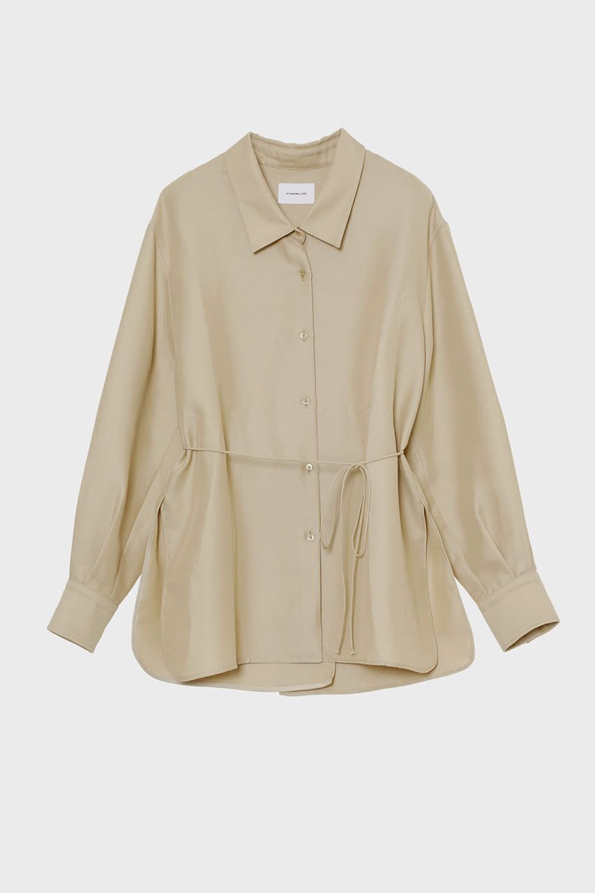 【スタニングルアー/STUNNING LURE】のrバックスリットシャツ インテリア・キッズ・メンズ・レディースファッション・服の通販 founy(ファニー) 　ファッション　Fashion　レディースファッション　Fashion for Women　トップス・カットソー　Cut & Sew Tops　シャツ・ブラウス・オフィスカジュアル　Elegant Blouses & Button-Ups　バッグ　Bags　2026年　2026　スリット　Slit, Slit Detail　スリーブ　Sleeve, Long Sleeve / Short Sleeve　モダン　Modern, Contemporary　ロング　Long, Long-Length　エレガント 上品　Elegant　夏　Summer　春　Spring　S/S・春夏　SS, Spring/Summer, Warm Season　ベージュ|ID: prp329100004813705 ipo3291000000035115855