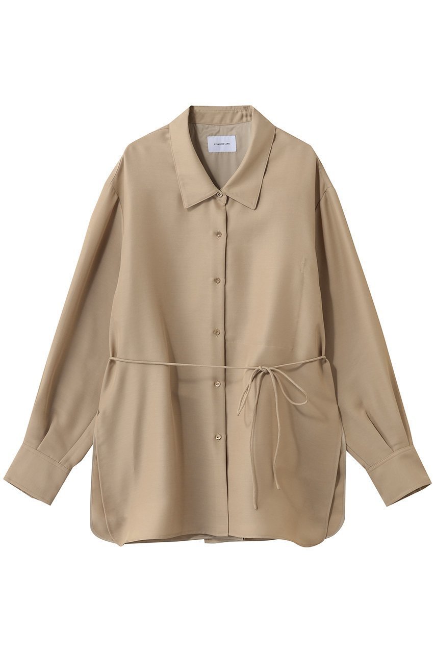 【スタニングルアー/STUNNING LURE】のrバックスリットシャツ インテリア・キッズ・メンズ・レディースファッション・服の通販 founy(ファニー) 　ファッション　Fashion　レディースファッション　Fashion for Women　トップス・カットソー　Cut & Sew Tops　シャツ・ブラウス・オフィスカジュアル　Elegant Blouses & Button-Ups　バッグ　Bags　スリット　Slit, Slit Detail　スリーブ　Sleeve, Long Sleeve / Short Sleeve　モダン　Modern, Contemporary　ロング　Long, Long-Length　エレガント 上品　Elegant　新作・新入荷　New Arrivals / New In　ベージュ|ID: prp329100004813705 ipo3291000000036130533