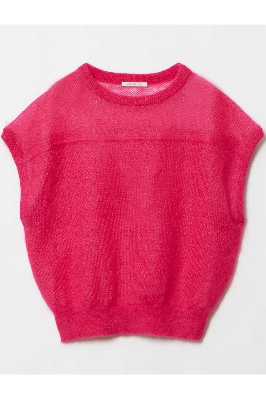 【ハウス オブ ロータス/HOUSE OF LOTUS】のモヘヤニットノースリーブ インテリア・キッズ・メンズ・レディースファッション・服の通販 founy(ファニー) 　ファッション　Fashion　レディースファッション　Fashion for Women　トップス・カットソー　Cut & Sew Tops　ニット　Knit Tops & Sweaters　キャミソール&ノースリーブ　Camisoles & Sleeveless Tops　カジュアルプルオーバー・ニットトップス　Pullovers & Knit Tops / Casual Pullovers　なめらか　Smooth, Silky Texture　ノースリーブ　Sleeveless, No-Sleeve　ラグジュアリー　Luxury, Elegant　日本製　Made In Japan　秋　Autumn　ピンク|ID: prp329100004813716 ipo3291000000034952061
