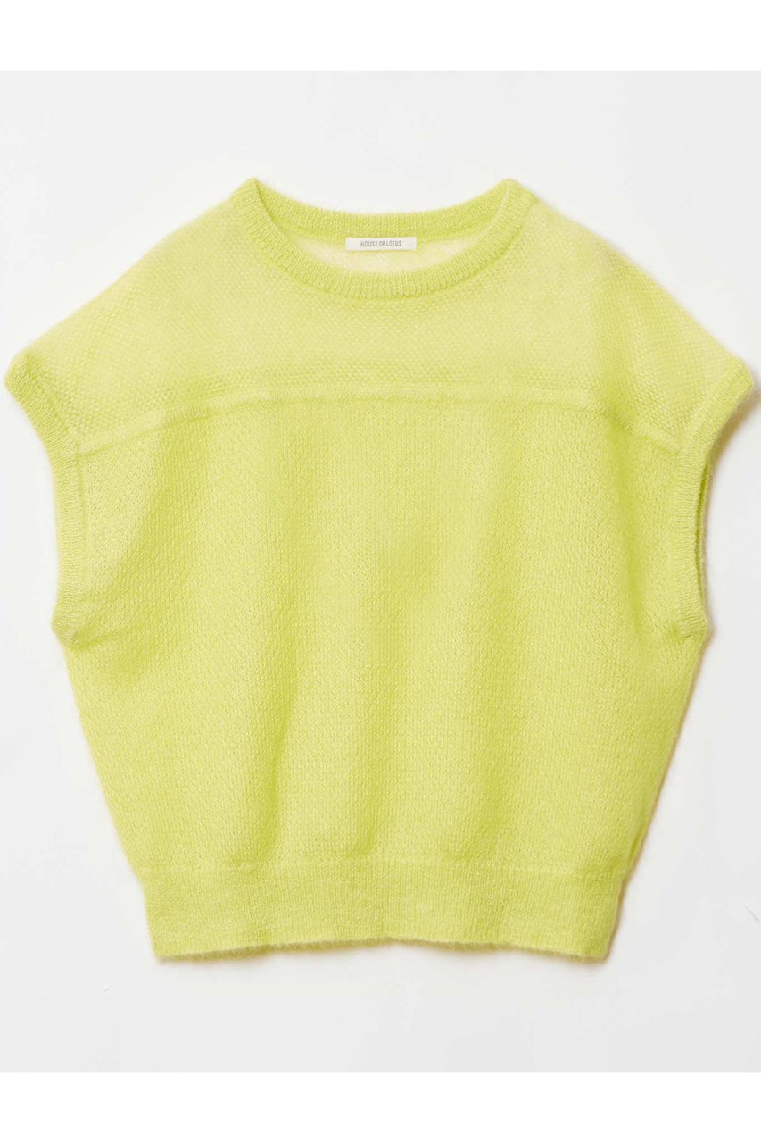 【ハウス オブ ロータス/HOUSE OF LOTUS】のモヘヤニットノースリーブ インテリア・キッズ・メンズ・レディースファッション・服の通販 founy(ファニー) 　ファッション　Fashion　レディースファッション　Fashion for Women　トップス・カットソー　Cut & Sew Tops　ニット　Knit Tops & Sweaters　キャミソール&ノースリーブ　Camisoles & Sleeveless Tops　カジュアルプルオーバー・ニットトップス　Pullovers & Knit Tops / Casual Pullovers　なめらか　Smooth, Silky Texture　ノースリーブ　Sleeveless, No-Sleeve　ラグジュアリー　Luxury, Elegant　日本製　Made In Japan　秋　Autumn　グリーン系|ID: prp329100004813716 ipo3291000000034952063