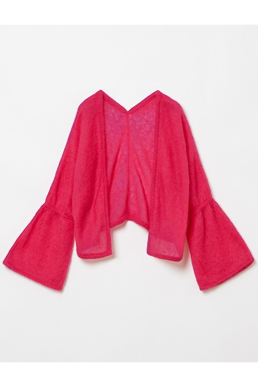 【ハウス オブ ロータス/HOUSE OF LOTUS】のフレアスリーブモヘヤボレロ インテリア・キッズ・メンズ・レディースファッション・服の通販 founy(ファニー) 　ファッション　Fashion　レディースファッション　Fashion for Women　トップス・カットソー　Cut & Sew Tops　ニット　Knit Tops & Sweaters　カーディガン・羽織り　Layered Style Cardigans　なめらか　Smooth, Silky Texture　カーディガン　Cardigan, Knitwear　フェミニン　Feminine, Girly　フレア　Flare, Flared　ボレロ　Bolero, Short Cardigan　ラグジュアリー　Luxury, Elegant　日本製　Made In Japan　羽織　Haori, Light Jacket　ピンク|ID: prp329100004813717 ipo3291000000034952092