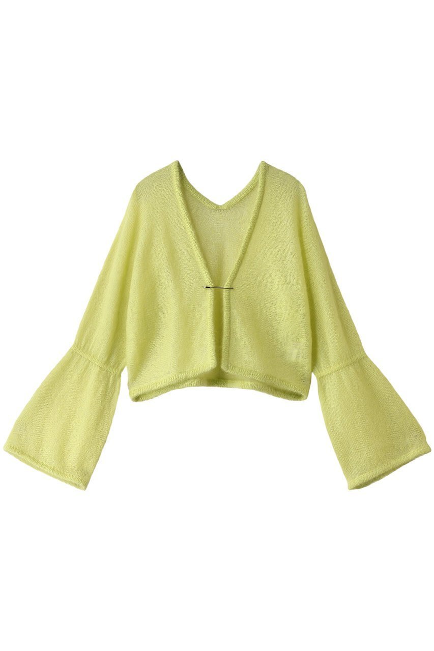 【ハウス オブ ロータス/HOUSE OF LOTUS】のフレアスリーブモヘヤボレロ インテリア・キッズ・メンズ・レディースファッション・服の通販 founy(ファニー) 　ファッション　Fashion　レディースファッション　Fashion for Women　トップス・カットソー　Cut & Sew Tops　ニット　Knit Tops & Sweaters　カーディガン・羽織り　Layered Style Cardigans　なめらか　Smooth, Silky Texture　カーディガン　Cardigan, Knitwear　フェミニン　Feminine, Girly　フレア　Flare, Flared　ボレロ　Bolero, Short Cardigan　ラグジュアリー　Luxury, Elegant　日本製　Made In Japan　羽織　Haori, Light Jacket　グリーン系|ID: prp329100004813717 ipo3291000000034952093