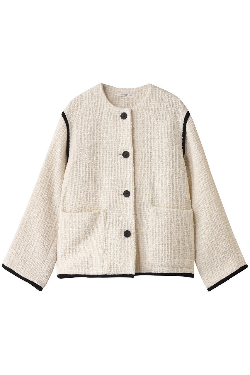 【ハウス オブ ロータス/HOUSE OF LOTUS】のロービングヤーンスラブツィードノーカラージャケット 人気、トレンドファッション・服の通販 founy(ファニー) ファッション Fashion レディースファッション Fashion for Women アウター Coat / Outerwear Collection レディースジャケット・軽アウター Jackets ノーカラージャケット / シンプル上品コーデ Collarless Jackets シンプル Simple, Minimal ジャケット Jacket, Outerwear ツイード Twill, Twill Weave エレガント 上品 Elegant other-1|ID: prp329100004813719 ipo3291000000034952114