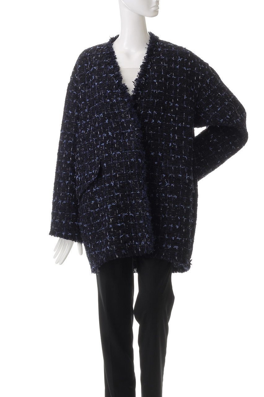 【ハウス オブ ロータス/HOUSE OF LOTUS】のLINTONVカラーバレルジャケット 人気、トレンドファッション・服の通販 founy(ファニー) 　ファッション　Fashion　レディースファッション　Fashion for Women　アウター　Coat / Outerwear Collection　レディースジャケット・軽アウター　Jackets　カッティング　Cutting Detail　カーディガン　Cardigan, Knitwear　ジャケット　Jacket, Outerwear　ツイード　Twill, Twill Weave　トレンド　Trend, Trending Now　フォルム　Silhouette, Form　other-2|ID: prp329100004813720 ipo3291000000034952133