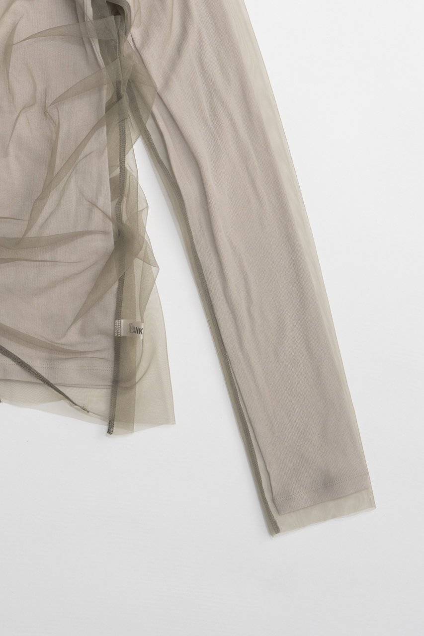 【プランク プロジェクト/PRANK PROJECT】のチュールレイヤードドレープトップ 人気、トレンドファッション・服の通販 founy(ファニー) 　ファッション　Fashion　レディースファッション　Fashion for Women　トップス・カットソー　Cut & Sew Tops　シャツ・ブラウス・オフィスカジュアル　Elegant Blouses & Button-Ups　ロングTシャツ・Tシャツ　Longline T-Shirts & Tees　カットソー・ベーシックTシャツ　Cut-and-Sewn Tops / Stretch Tees & Basics　インナー　Innerwear　春　Spring　シアー　Sheer, See-Through　スリーブ　Sleeve, Long Sleeve / Short Sleeve　テレコ　Ribbed, Rib Stitch　ドレープ　Drape, Draping Fabric　バランス　Balance, Style Balance　フェミニン　Feminine, Girly　フォルム　Silhouette, Form　ボトム　Bottoms, Lower Wear　ロング　Long, Long-Length　S/S・春夏　SS, Spring/Summer, Warm Season　おすすめ　Recommended / Our Picks　夏　Summer　2026年　2026　other-2|ID: prp329100004813743 ipo3291000000034956926