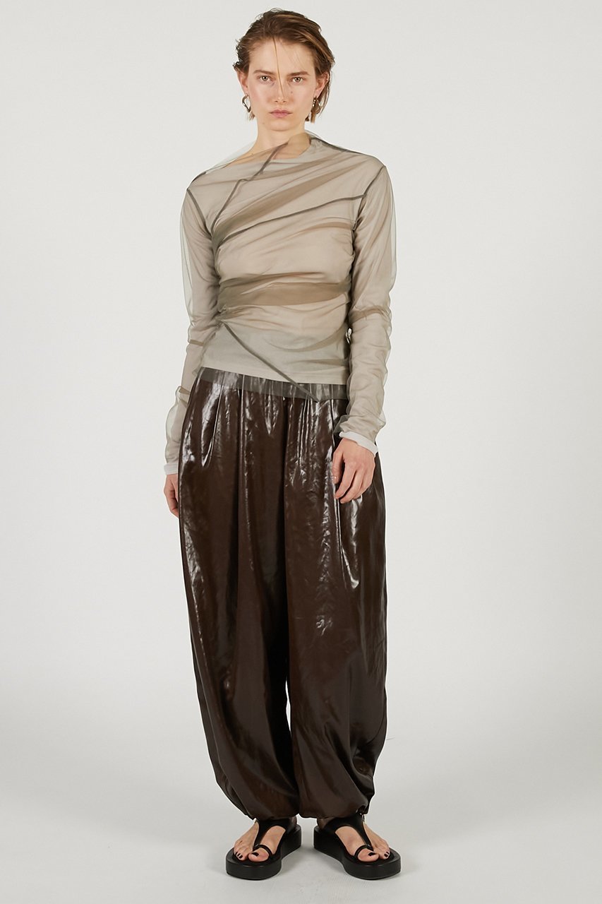 【プランク プロジェクト/PRANK PROJECT】のチュールレイヤードドレープトップ 人気、トレンドファッション・服の通販 founy(ファニー) 　ファッション　Fashion　レディースファッション　Fashion for Women　トップス・カットソー　Cut & Sew Tops　シャツ・ブラウス・オフィスカジュアル　Elegant Blouses & Button-Ups　ロングTシャツ・Tシャツ　Longline T-Shirts & Tees　カットソー・ベーシックTシャツ　Cut-and-Sewn Tops / Stretch Tees & Basics　インナー　Innerwear　春　Spring　シアー　Sheer, See-Through　スリーブ　Sleeve, Long Sleeve / Short Sleeve　テレコ　Ribbed, Rib Stitch　ドレープ　Drape, Draping Fabric　バランス　Balance, Style Balance　フェミニン　Feminine, Girly　フォルム　Silhouette, Form　ボトム　Bottoms, Lower Wear　ロング　Long, Long-Length　S/S・春夏　SS, Spring/Summer, Warm Season　おすすめ　Recommended / Our Picks　夏　Summer　2026年　2026　other-8|ID: prp329100004813743 ipo3291000000034956932