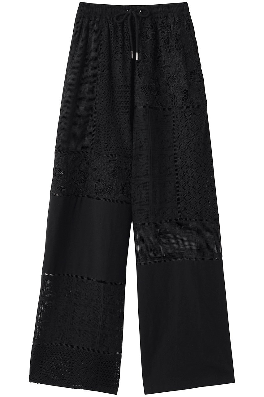 【プランク プロジェクト/PRANK PROJECT】のパネルレースパンツ インテリア・キッズ・メンズ・レディースファッション・服の通販 founy(ファニー) 　ファッション　Fashion　レディースファッション　Fashion for Women　パンツ　Pants & Trousers　シンプル　Simple, Minimal　ドッキング　Docking, Mixed Material　ボトム　Bottoms, Lower Wear　リラックス　Relax, Relaxed Fit　レース　Lace, Lace Fabric　再入荷　Restock / Back in Stock　切替　Switching, Contrast Panel　BLK(ブラック)|ID: prp329100004813745 ipo3291000000036680473