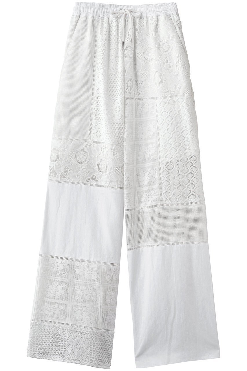 【プランク プロジェクト/PRANK PROJECT】のパネルレースパンツ インテリア・キッズ・メンズ・レディースファッション・服の通販 founy(ファニー) 　ファッション　Fashion　レディースファッション　Fashion for Women　パンツ　Pants & Trousers　シンプル　Simple, Minimal　ドッキング　Docking, Mixed Material　ボトム　Bottoms, Lower Wear　リラックス　Relax, Relaxed Fit　レース　Lace, Lace Fabric　再入荷　Restock / Back in Stock　切替　Switching, Contrast Panel　WHT(ホワイト)|ID: prp329100004813745 ipo3291000000036680474