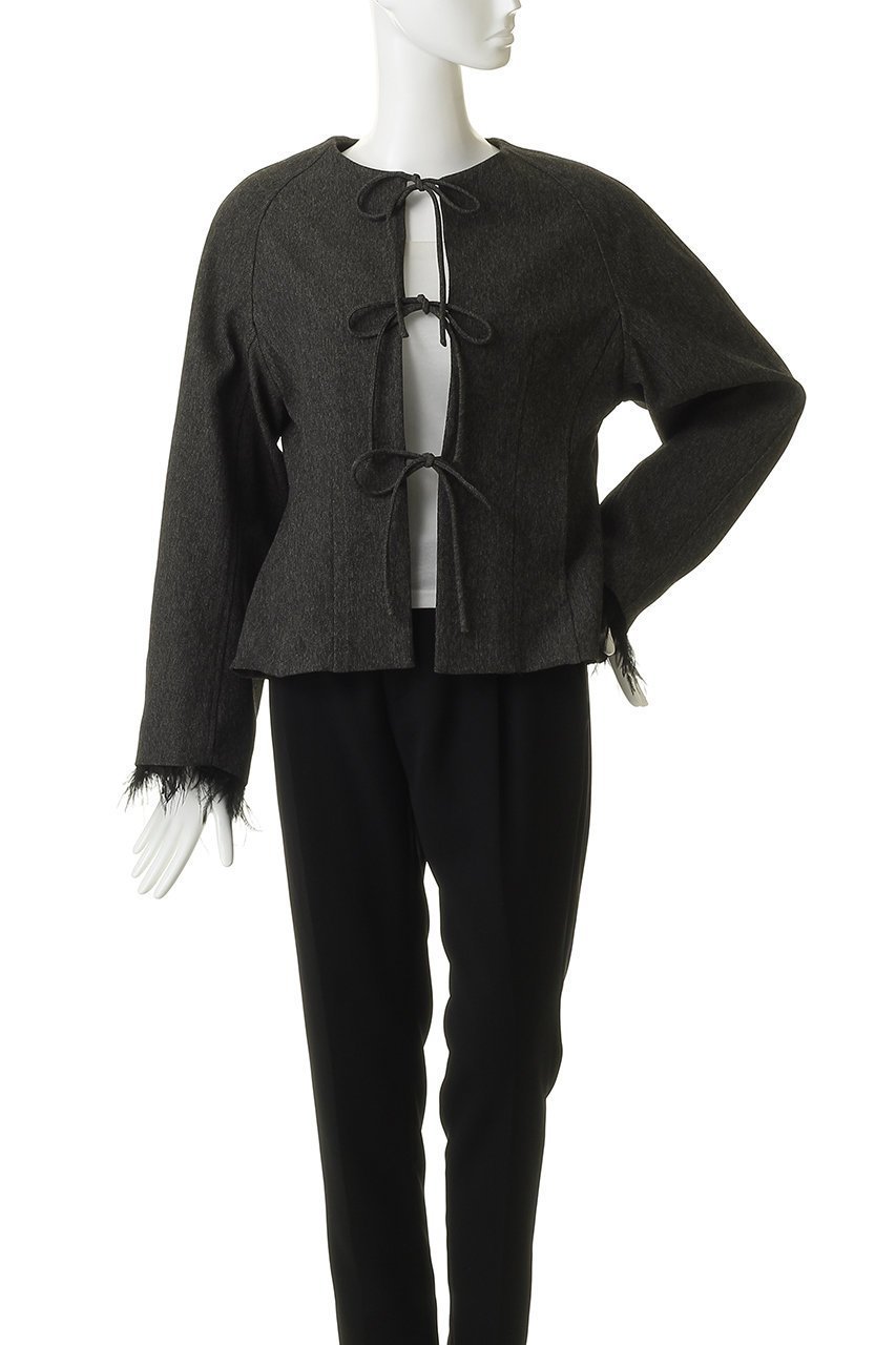 【プランク プロジェクト/PRANK PROJECT】のフェザートリムジャケット 人気、トレンドファッション・服の通販 founy(ファニー) 　ファッション　Fashion　レディースファッション　Fashion for Women　アウター　Coat / Outerwear Collection　レディースジャケット・軽アウター　Jackets　グラス　Glass, Eyewear　ショルダー　Shoulder, Shoulder Strap　ジャケット　Jacket, Outerwear　トリプル　Triple, Three Layers　フェザー　Feather, Feather Detail　フォルム　Silhouette, Form　リボン　Ribbon, Bow　エレガント 上品　Elegant　other-2|ID: prp329100004813746 ipo3291000000036950397