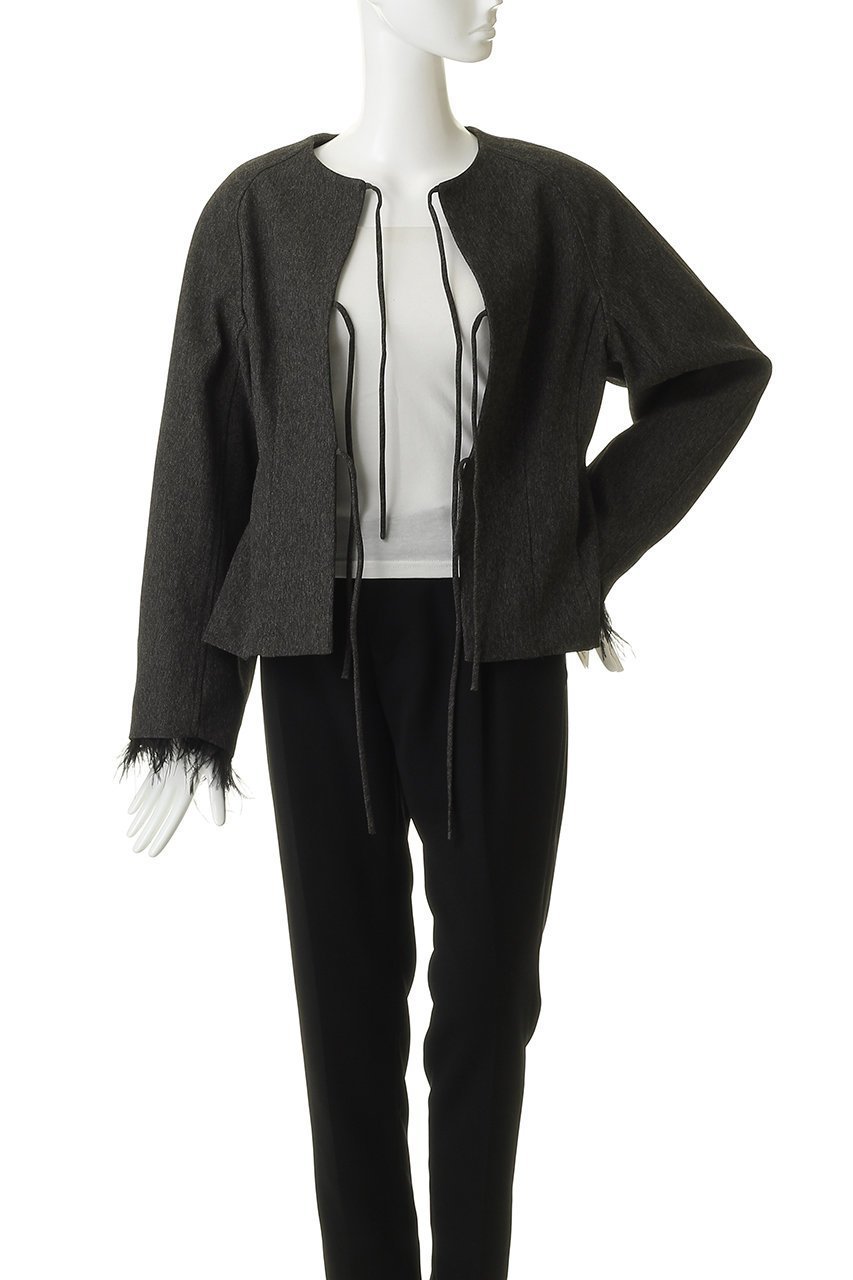 【プランク プロジェクト/PRANK PROJECT】のフェザートリムジャケット 人気、トレンドファッション・服の通販 founy(ファニー) 　ファッション　Fashion　レディースファッション　Fashion for Women　アウター　Coat / Outerwear Collection　レディースジャケット・軽アウター　Jackets　グラス　Glass, Eyewear　ショルダー　Shoulder, Shoulder Strap　ジャケット　Jacket, Outerwear　トリプル　Triple, Three Layers　フェザー　Feather, Feather Detail　フォルム　Silhouette, Form　リボン　Ribbon, Bow　エレガント 上品　Elegant　other-8|ID: prp329100004813746 ipo3291000000036950412