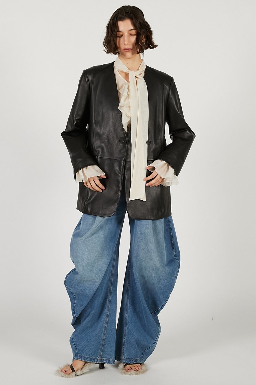 【プランク プロジェクト/PRANK PROJECT】のラムレザーノーカラージャケット 人気、トレンドファッション・服の通販 founy(ファニー) 　ファッション　Fashion　レディースファッション　Fashion for Women　アウター　Coat / Outerwear Collection　レディースジャケット・軽アウター　Jackets　ノーカラージャケット / シンプル上品コーデ　Collarless Jackets　2026年　2026　ジャケット　Jacket, Outerwear　夏　Summer　春　Spring　S/S・春夏　SS, Spring/Summer, Warm Season　other-3|ID: prp329100004813751 ipo3291000000034957009