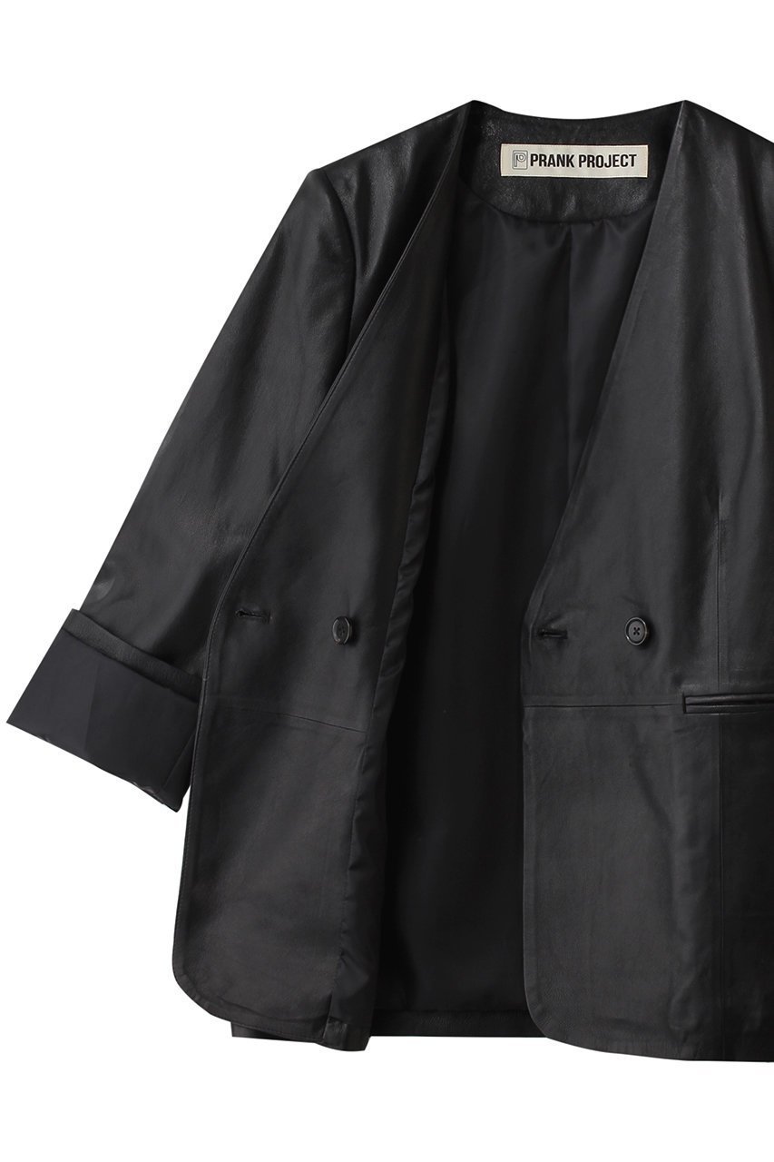 【プランク プロジェクト/PRANK PROJECT】のラムレザーノーカラージャケット 人気、トレンドファッション・服の通販 founy(ファニー) 　ファッション　Fashion　レディースファッション　Fashion for Women　アウター　Coat / Outerwear Collection　レディースジャケット・軽アウター　Jackets　ノーカラージャケット / シンプル上品コーデ　Collarless Jackets　ジャケット　Jacket, Outerwear　other-5|ID: prp329100004813751 ipo3291000000036165657