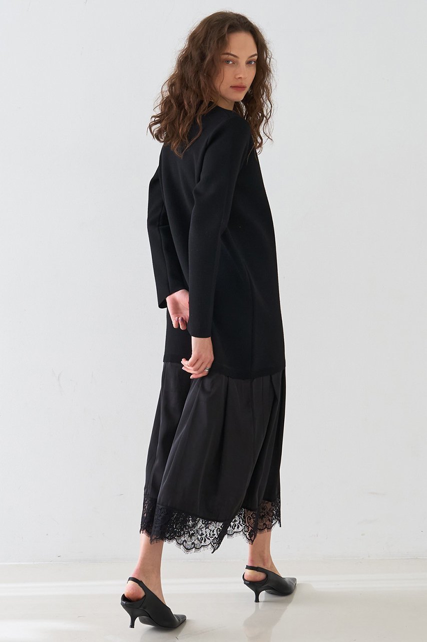 【デザイン ワークス/DESIGN WORKS】のヘムレースニットドッキングドレス 人気、トレンドファッション・服の通販 founy(ファニー) 　ファッション　Fashion　レディースファッション　Fashion for Women　ワンピース　Dresses　フォーマル・パーティードレス・結婚式用ドレス　Elegant & Casual Dresses　チュニック　Tunic Tops & Dresses　サテン　Satin, Glossy Fabric　シンプル　Simple, Minimal　チュニック　Tunic, Long Top　トリミング　Trimming, Decorative Edge　ドレス　Dress, One-Piece　バランス　Balance, Style Balance　レース　Lace, Lace Fabric　ロング　Long, Long-Length　エレガント 上品　Elegant　年末年始　Year-end and New Year Holidays　other-4|ID: prp329100004814614 ipo3291000000035510628