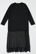 【デザイン ワークス/DESIGN WORKS】のヘムレースニットドッキングドレス ブラック|ID: prp329100004814614 ipo3291000000036016436
