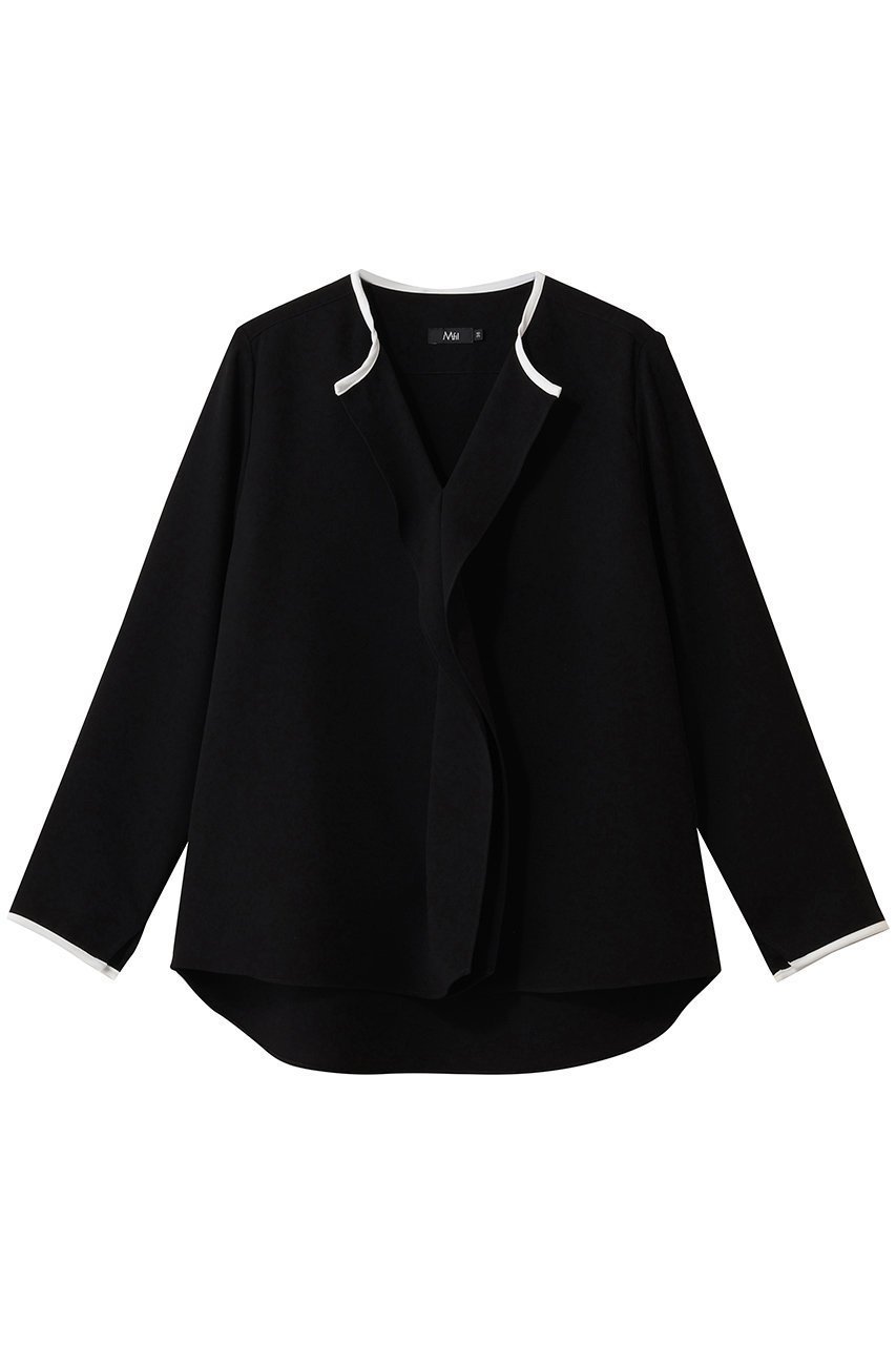 【エムフィル/M Fil】のトリアセ シャープフリル バイカラーブラウス 人気、トレンドファッション・服の通販 founy(ファニー) 　ファッション　Fashion　レディースファッション　Fashion for Women　トップス・カットソー　Cut & Sew Tops　シャツ・ブラウス・オフィスカジュアル　Elegant Blouses & Button-Ups　2026年　2026　エアリー　Airy Texture　スリーブ　Sleeve, Long Sleeve / Short Sleeve　パイピング　Piping, Trim Design　フリル　Frill, Ruffle　ロング　Long, Long-Length　エレガント 上品　Elegant　人気　Popular, Best Seller　夏　Summer　春　Spring　S/S・春夏　SS, Spring/Summer, Warm Season　 other-1|ID: prp329100004814623 ipo3291000000034968541