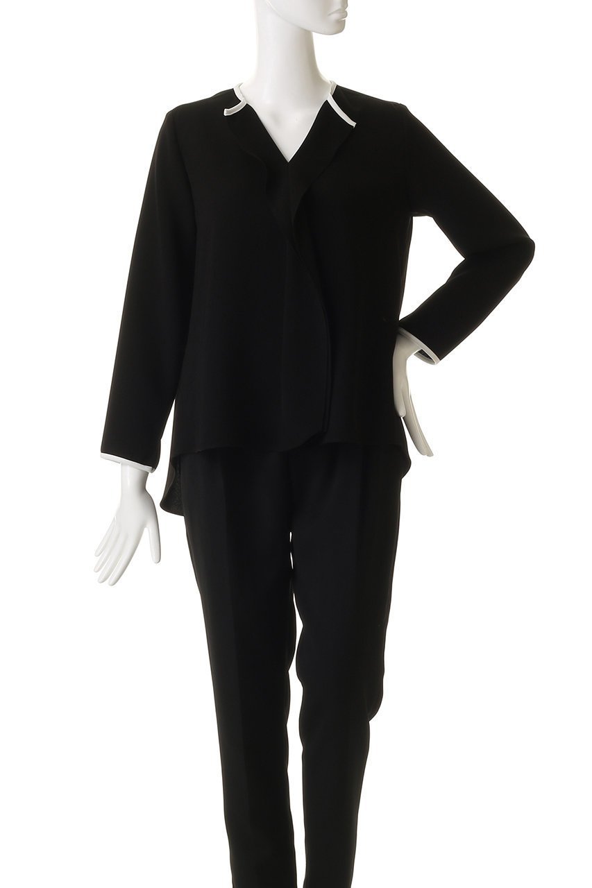 【エムフィル/M Fil】のトリアセ シャープフリル バイカラーブラウス 人気、トレンドファッション・服の通販 founy(ファニー) 　ファッション　Fashion　レディースファッション　Fashion for Women　トップス・カットソー　Cut & Sew Tops　シャツ・ブラウス・オフィスカジュアル　Elegant Blouses & Button-Ups　2026年　2026　エアリー　Airy Texture　スリーブ　Sleeve, Long Sleeve / Short Sleeve　パイピング　Piping, Trim Design　フリル　Frill, Ruffle　ロング　Long, Long-Length　エレガント 上品　Elegant　人気　Popular, Best Seller　夏　Summer　春　Spring　S/S・春夏　SS, Spring/Summer, Warm Season　other-2|ID: prp329100004814623 ipo3291000000035510676