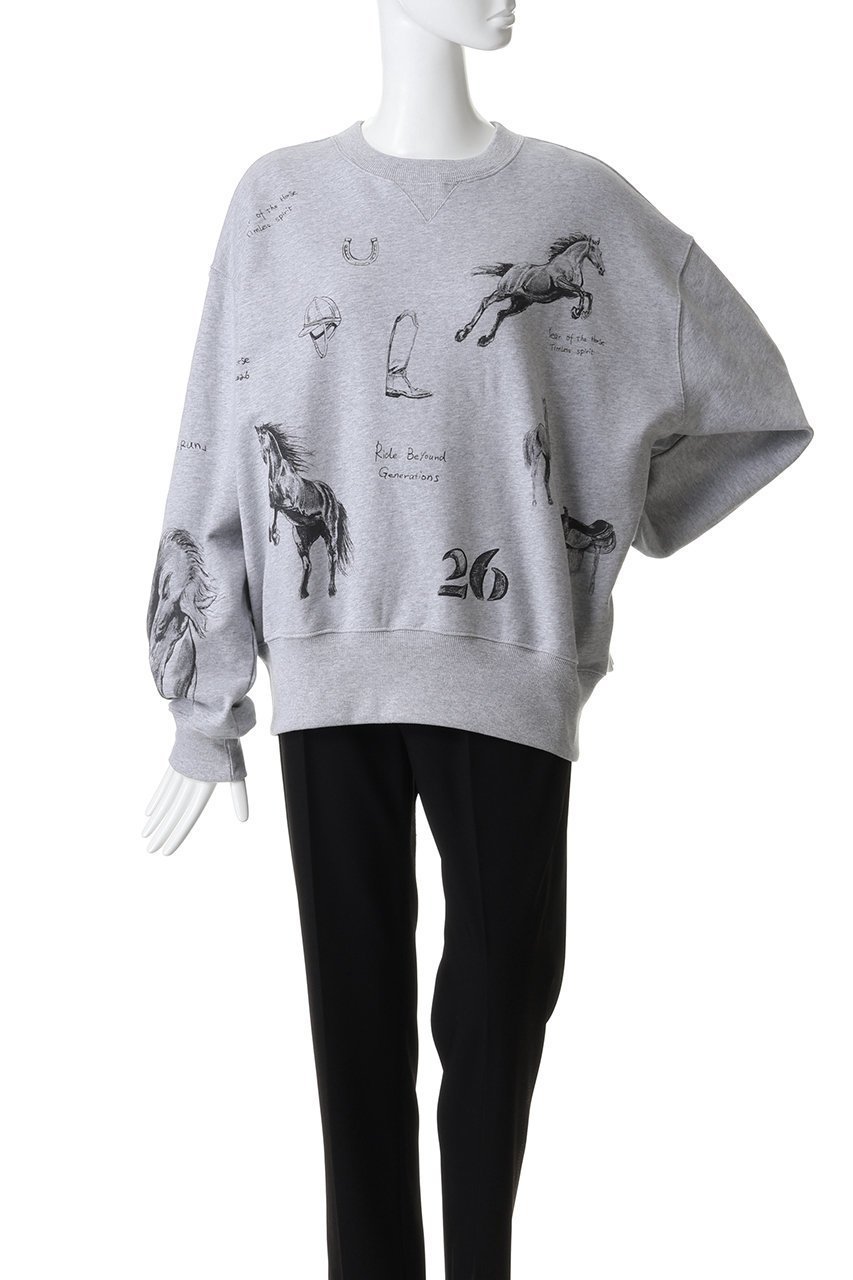 【メゾンスペシャル/MAISON SPECIAL】のDrawing Horse Sweatshirt/ドローイングホーススウェット 人気、トレンドファッション・服の通販 founy(ファニー) 　ファッション　Fashion　レディースファッション　Fashion for Women　トップス・カットソー　Cut & Sew Tops　シャツ・ブラウス・オフィスカジュアル　Elegant Blouses & Button-Ups　レディースパーカー・カジュアルフーディー　Casual Hoodies & Sweatshirts　ロングTシャツ・Tシャツ　Longline T-Shirts & Tees　スウェット・クルーネックトップス　Sweatshirts & Crewnecks / Relaxed Fit Sweat Tops　カットソー・ベーシックTシャツ　Cut-and-Sewn Tops / Stretch Tees & Basics　イラスト　Illustration　デニム　Denim, Jeans Material　バランス　Balance, Style Balance　ロング　Long, Long-Length　ワイド　Wide, Wide Fit　手描き　Hand-Drawn, Illustrated　新作・新入荷　New Arrivals / New In　other-2|ID: prp329100004814636 ipo3291000000034968643