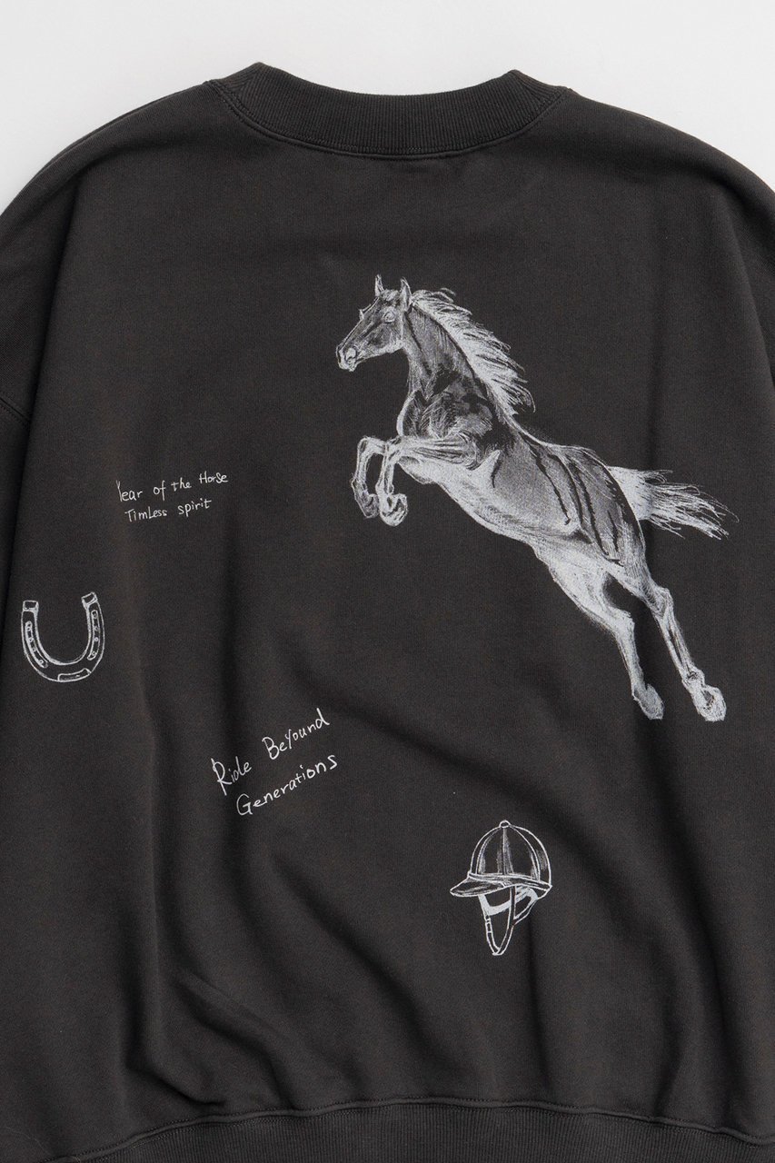 【メゾンスペシャル/MAISON SPECIAL】のDrawing Horse Sweatshirt/ドローイングホーススウェット 人気、トレンドファッション・服の通販 founy(ファニー) 　ファッション　Fashion　レディースファッション　Fashion for Women　トップス・カットソー　Cut & Sew Tops　シャツ・ブラウス・オフィスカジュアル　Elegant Blouses & Button-Ups　レディースパーカー・カジュアルフーディー　Casual Hoodies & Sweatshirts　ロングTシャツ・Tシャツ　Longline T-Shirts & Tees　スウェット・クルーネックトップス　Sweatshirts & Crewnecks / Relaxed Fit Sweat Tops　カットソー・ベーシックTシャツ　Cut-and-Sewn Tops / Stretch Tees & Basics　イラスト　Illustration　デニム　Denim, Jeans Material　バランス　Balance, Style Balance　ロング　Long, Long-Length　ワイド　Wide, Wide Fit　手描き　Hand-Drawn, Illustrated　新作・新入荷　New Arrivals / New In　other-6|ID: prp329100004814636 ipo3291000000034968647