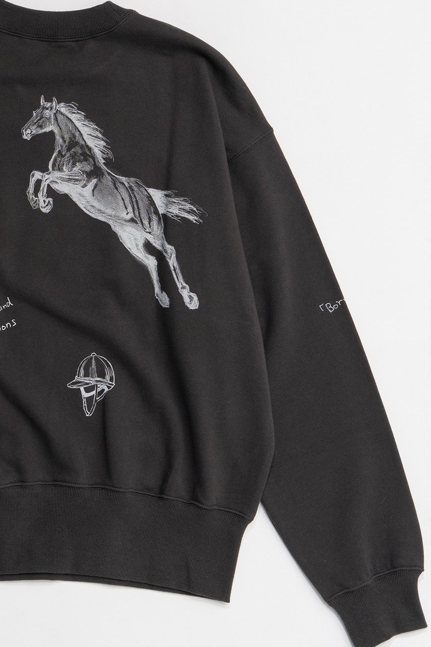 【メゾンスペシャル/MAISON SPECIAL】のDrawing Horse Sweatshirt/ドローイングホーススウェット 人気、トレンドファッション・服の通販 founy(ファニー) 　ファッション　Fashion　レディースファッション　Fashion for Women　トップス・カットソー　Cut & Sew Tops　シャツ・ブラウス・オフィスカジュアル　Elegant Blouses & Button-Ups　レディースパーカー・カジュアルフーディー　Casual Hoodies & Sweatshirts　ロングTシャツ・Tシャツ　Longline T-Shirts & Tees　スウェット・クルーネックトップス　Sweatshirts & Crewnecks / Relaxed Fit Sweat Tops　カットソー・ベーシックTシャツ　Cut-and-Sewn Tops / Stretch Tees & Basics　イラスト　Illustration　デニム　Denim, Jeans Material　バランス　Balance, Style Balance　ロング　Long, Long-Length　ワイド　Wide, Wide Fit　手描き　Hand-Drawn, Illustrated　新作・新入荷　New Arrivals / New In　other-7|ID: prp329100004814636 ipo3291000000034968648