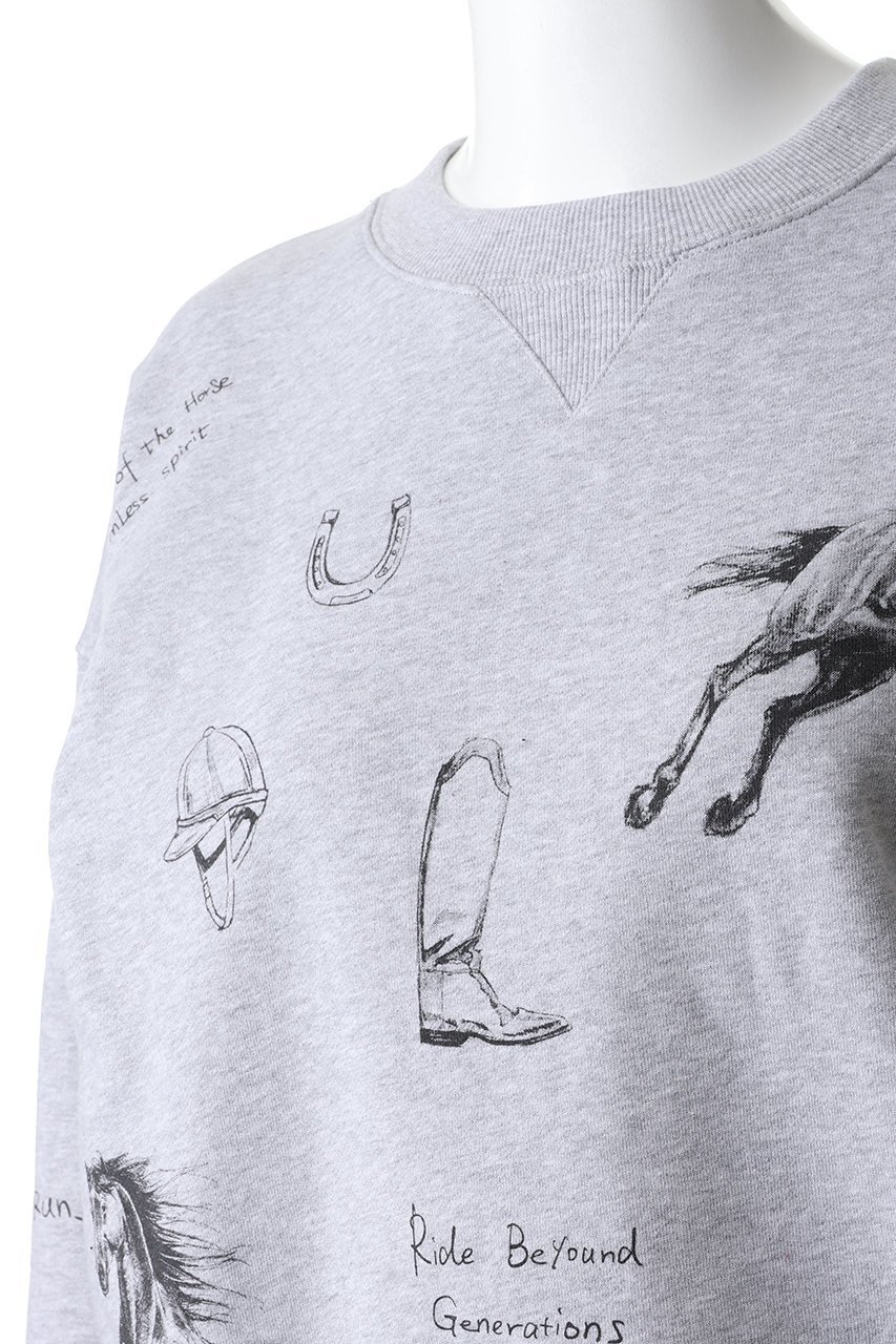 【メゾンスペシャル/MAISON SPECIAL】のDrawing Horse Sweatshirt/ドローイングホーススウェット 人気、トレンドファッション・服の通販 founy(ファニー) 　ファッション　Fashion　レディースファッション　Fashion for Women　トップス・カットソー　Cut & Sew Tops　シャツ・ブラウス・オフィスカジュアル　Elegant Blouses & Button-Ups　レディースパーカー・カジュアルフーディー　Casual Hoodies & Sweatshirts　ロングTシャツ・Tシャツ　Longline T-Shirts & Tees　スウェット・クルーネックトップス　Sweatshirts & Crewnecks / Relaxed Fit Sweat Tops　カットソー・ベーシックTシャツ　Cut-and-Sewn Tops / Stretch Tees & Basics　イラスト　Illustration　デニム　Denim, Jeans Material　バランス　Balance, Style Balance　ロング　Long, Long-Length　ワイド　Wide, Wide Fit　手描き　Hand-Drawn, Illustrated　other-5|ID: prp329100004814636 ipo3291000000035783010