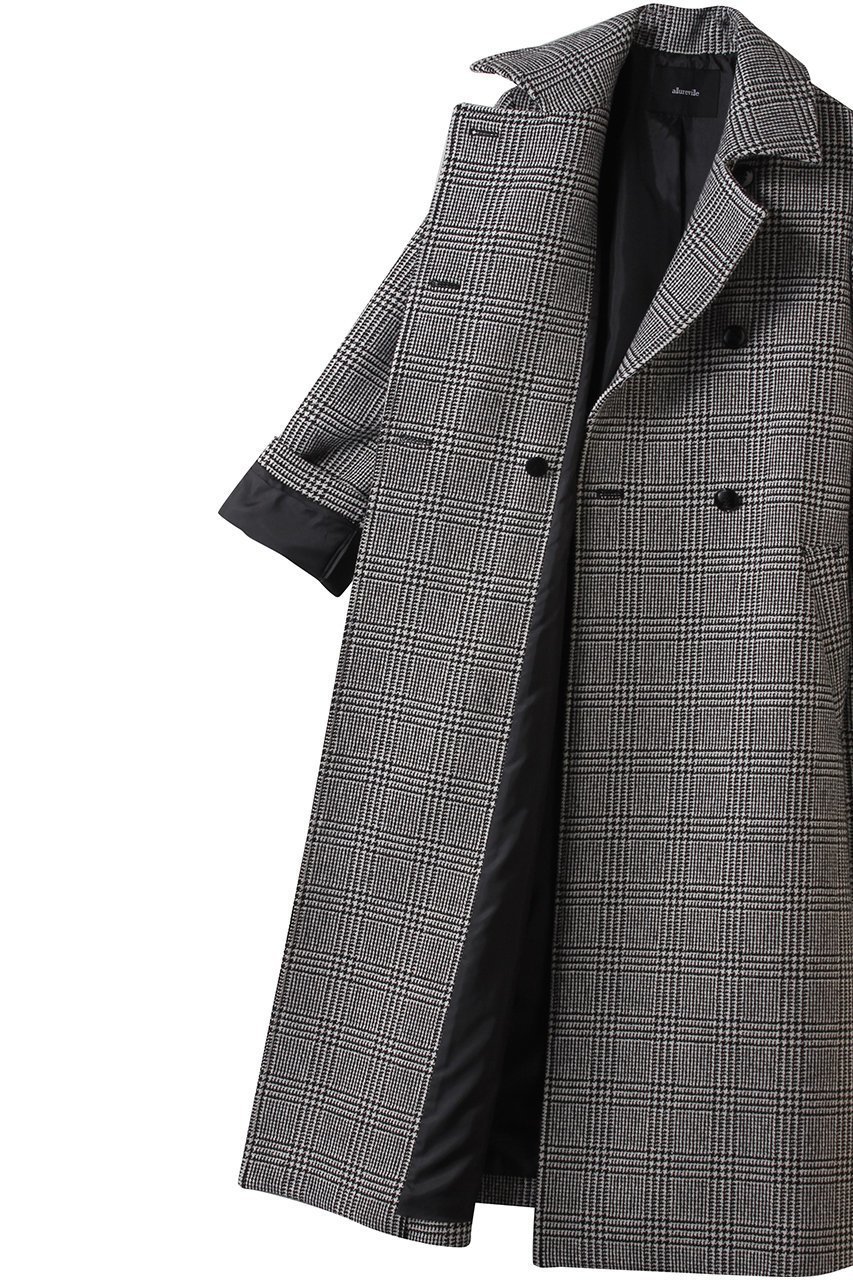 【アルアバイル/allureville】のスプリットラグランロングコート 人気、トレンドファッション・服の通販 founy(ファニー) 　ファッション　Fashion　レディースファッション　Fashion for Women　アウター　Coat / Outerwear Collection　コート・ロングコート・ピーコート　Long Coats, Peacoats & More　クラシカル　Classical, Vintage-Inspired　スリーブ　Sleeve, Long Sleeve / Short Sleeve　チェック　Check, Plaid, Tartan　ロング　Long, Long-Length　other-6|ID: prp329100004814644 ipo3291000000036160676