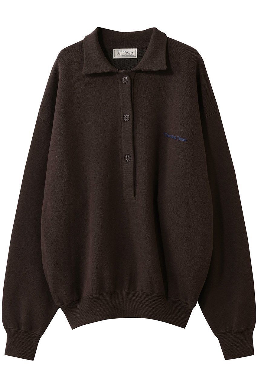 【エリオポール/heliopole】の【J.J Mancer】スキッパーポロプルオーバー インテリア・キッズ・メンズ・レディースファッション・服の通販 founy(ファニー) ファッション Fashion レディースファッション Fashion for Women トップス・カットソー Cut & Sew Tops シャツ・ブラウス・オフィスカジュアル Elegant Blouses & Button-Ups ロングTシャツ・Tシャツ Longline T-Shirts & Tees カジュアルプルオーバー・ニットトップス Pullovers & Knit Tops / Casual Pullovers カットソー・ベーシックTシャツ Cut-and-Sewn Tops / Stretch Tees & Basics スキッパー Skipper, Open Collar スリーブ Sleeve, Long Sleeve / Short Sleeve ロング Long, Long-Length エレガント 上品 Elegant ブラウン|ID: prp329100004814648 ipo3291000000036016562