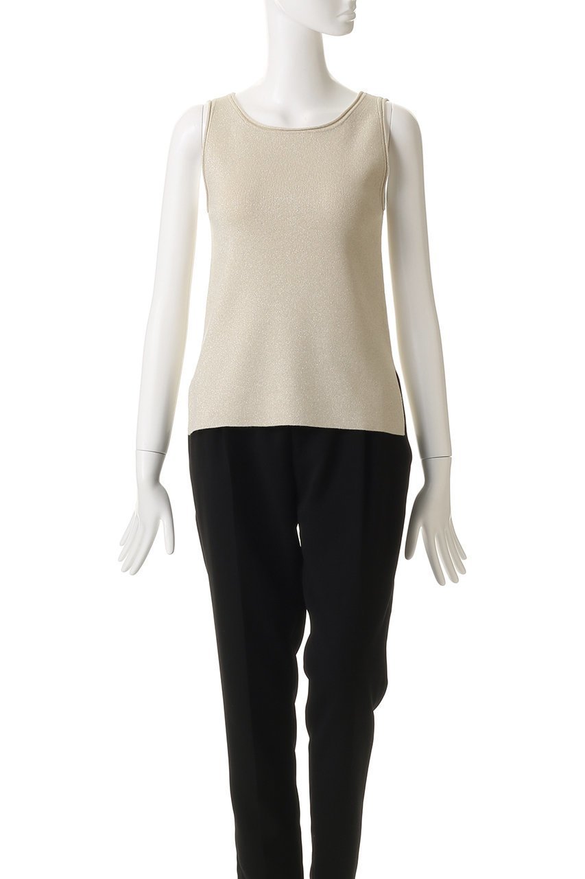 【ランバン オン ブルー/LANVIN en Bleu】のラメノースリーブニット 人気、トレンドファッション・服の通販 founy(ファニー) 　ファッション　Fashion　レディースファッション　Fashion for Women　トップス・カットソー　Cut & Sew Tops　ニット　Knit Tops & Sweaters　キャミソール&ノースリーブ　Camisoles & Sleeveless Tops　カジュアルプルオーバー・ニットトップス　Pullovers & Knit Tops / Casual Pullovers　2026年　2026　インナー　Innerwear　シンプル　Simple, Minimal　スリット　Slit, Slit Detail　デコルテ　Décolleté, Neckline　ノースリーブ　Sleeveless, No-Sleeve　夏　Summer　春　Spring　S/S・春夏　SS, Spring/Summer, Warm Season　other-2|ID: prp329100004814651 ipo3291000000035708975