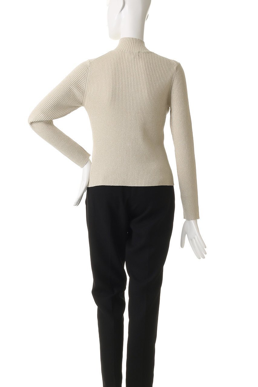 【ランバン オン ブルー/LANVIN en Bleu】のラメジップアップリブニット 人気、トレンドファッション・服の通販 founy(ファニー) 　ファッション　Fashion　レディースファッション　Fashion for Women　トップス・カットソー　Cut & Sew Tops　ニット　Knit Tops & Sweaters　カジュアルプルオーバー・ニットトップス　Pullovers & Knit Tops / Casual Pullovers　2026年　2026　コンパクト　Compact, Small Size　ジップアップ　Zip-Up, Full Zip　スポーティ　Sporty, Casual Athletic　スリーブ　Sleeve, Long Sleeve / Short Sleeve　フィット　Fit, Slim Fit　リブニット　Rib Knit, Ribbed Knit　ロング　Long, Long-Length　夏　Summer　春　Spring　S/S・春夏　SS, Spring/Summer, Warm Season　other-4|ID: prp329100004814652 ipo3291000000034968799