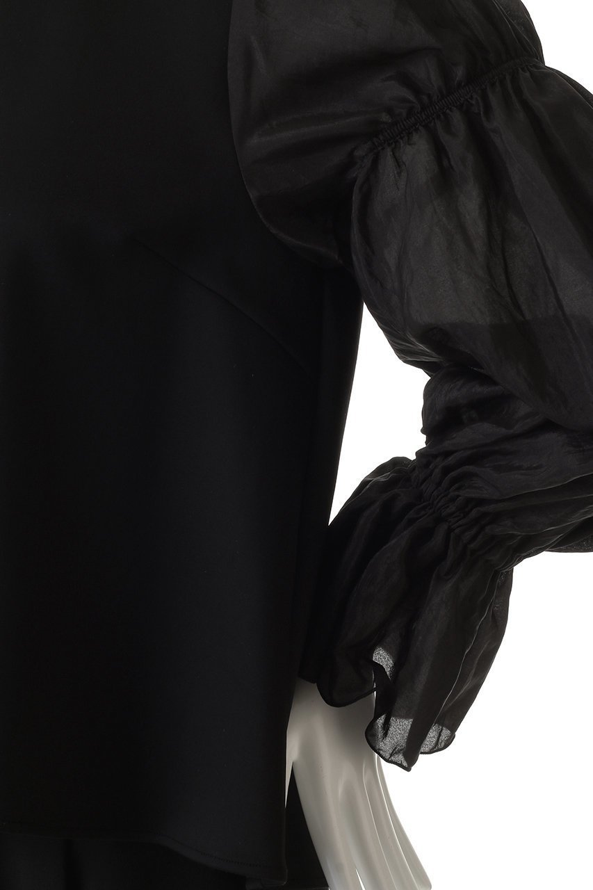 【ランバン オン ブルー/LANVIN en Bleu】のギャザースリーブコンビカットソー 人気、トレンドファッション・服の通販 founy(ファニー) 　ファッション　Fashion　レディースファッション　Fashion for Women　トップス・カットソー　Cut & Sew Tops　シャツ・ブラウス・オフィスカジュアル　Elegant Blouses & Button-Ups　ロングTシャツ・Tシャツ　Longline T-Shirts & Tees　カットソー・ベーシックTシャツ　Cut-and-Sewn Tops / Stretch Tees & Basics　2026年　2026　カットソー　Cut and Sewn Top　ギャザー　Gathered, Ruffled　シンプル　Simple, Minimal　スタンド　Stand Collar, Upright Stand　スリーブ　Sleeve, Long Sleeve / Short Sleeve　マニッシュ　Mannish, Boyish　ロング　Long, Long-Length　夏　Summer　春　Spring　S/S・春夏　SS, Spring/Summer, Warm Season　other-6|ID: prp329100004814653 ipo3291000000035709896